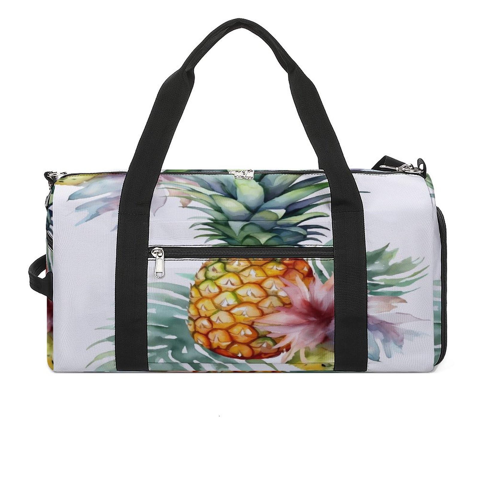 Sac de sport étanche avec compartiment à chaussures imprimé ananas - 8