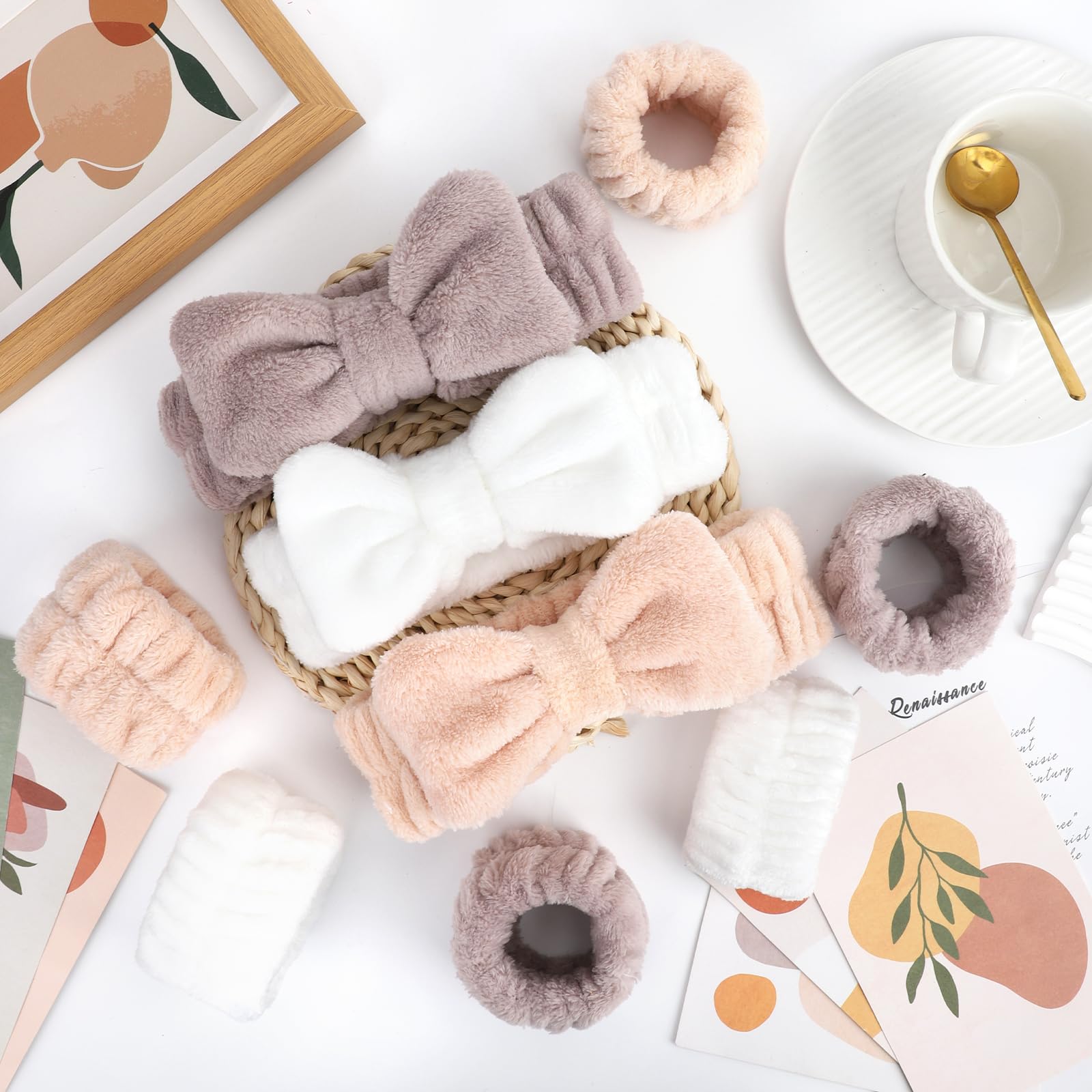 12-teiliges Gesichtswasch-Stirnband-Set – Weiches Mikrofaser-Set Für Make-up, Pflege & Spa