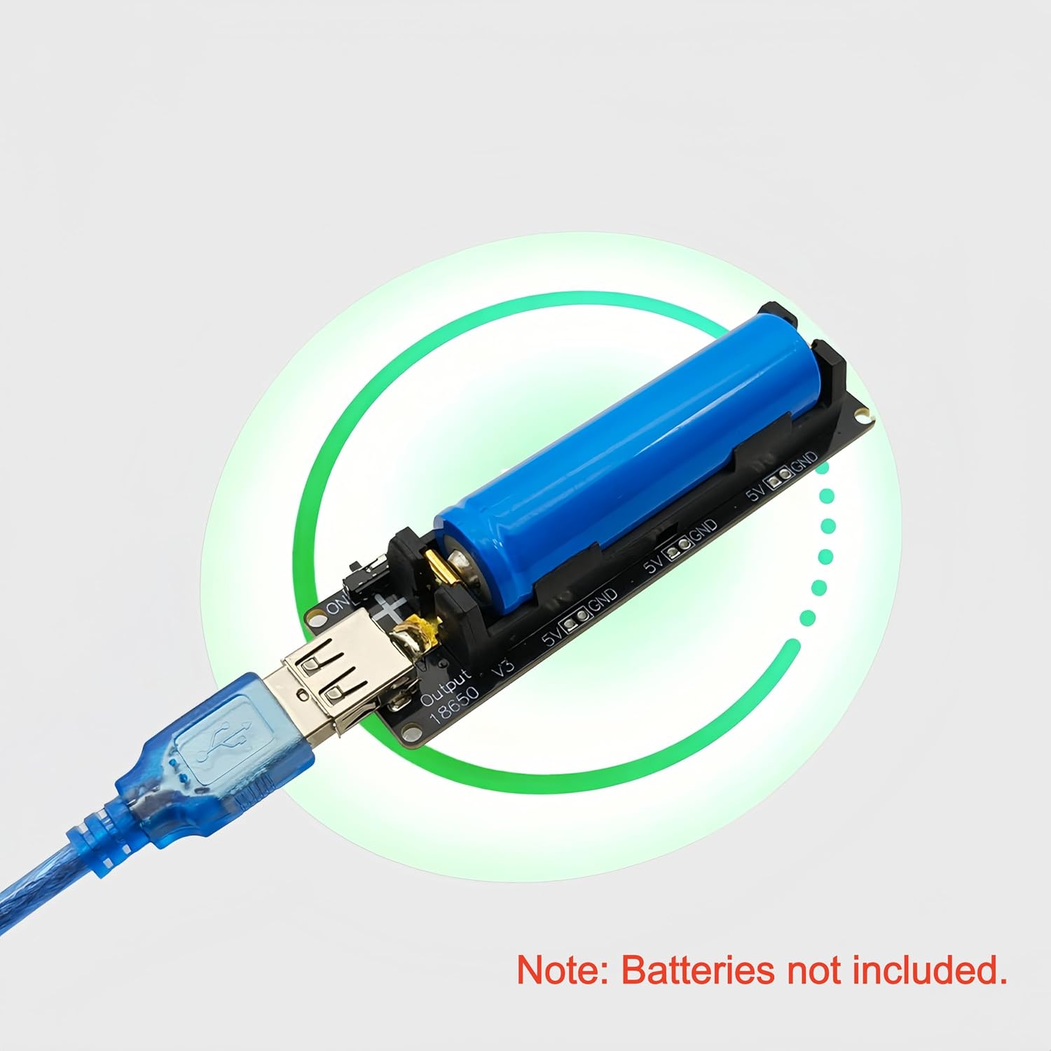 2PCS 1 Slot 1865O V3 Battery Holder Battery Shield Charging Module with USB to MicroUSB Charging Cable