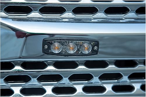 Miniatura 6 de Buyers Products 8892230 - Luz estroboscópica ámbar de 3.5 pulgadas, 3 LED, montaje adhesivo o permanente, 12 patrones de flash, luces de advertencia