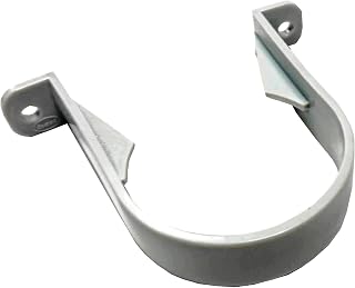 Merriway BH06827 (2 Pcs) Gutter Downpipe Clips/Brackets for 68mm Pipe Grey - Pack of 2 Pieces