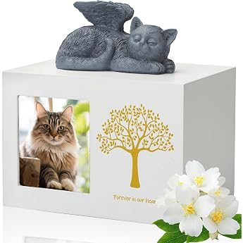 Tierurnen f r KatzeKatze Ein scherung BoxKatze Urne AscheWei