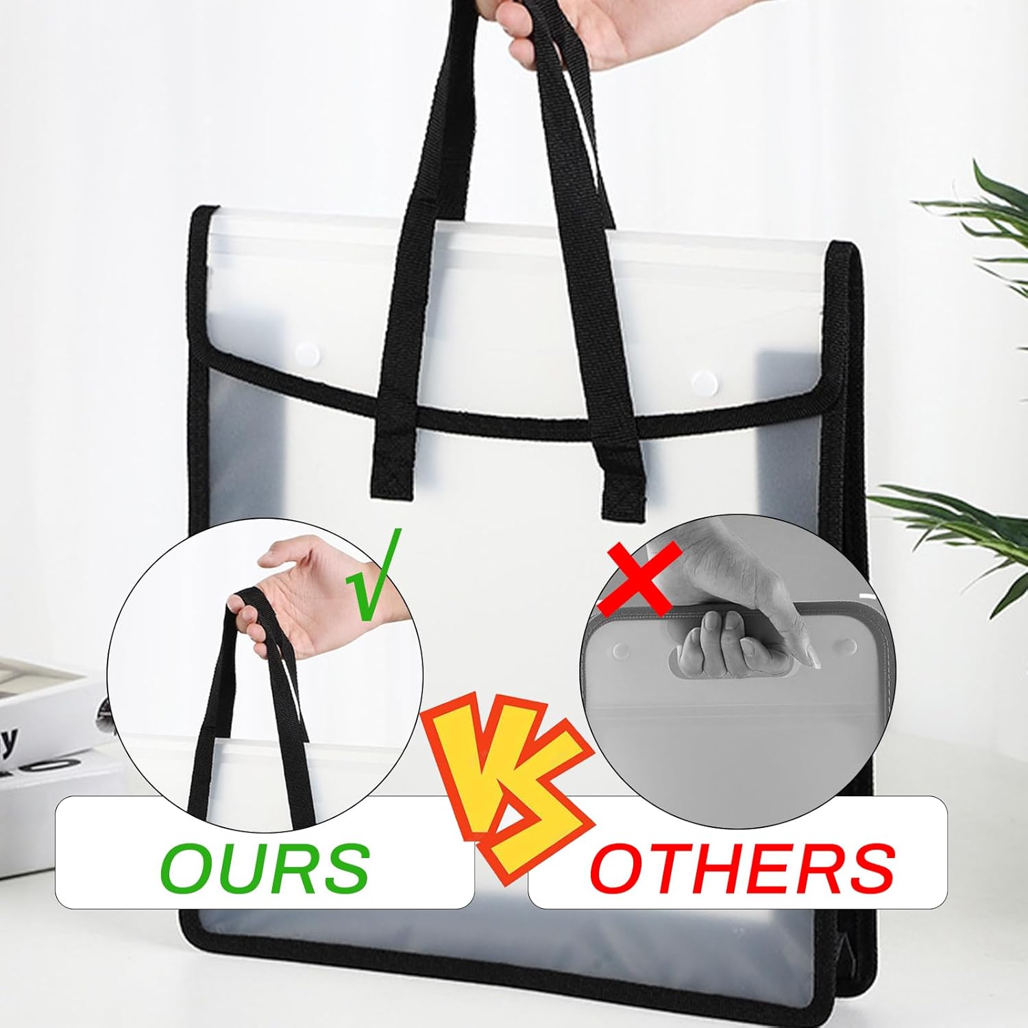 4 Pcs Scrapbook Paper Storage Organizer Clear,12'' x 12'' Sheets Expanding Paper Folio with Handle and Button Closure,Scrapbook Paper Storage Vinyl Holder for Holding Photos File