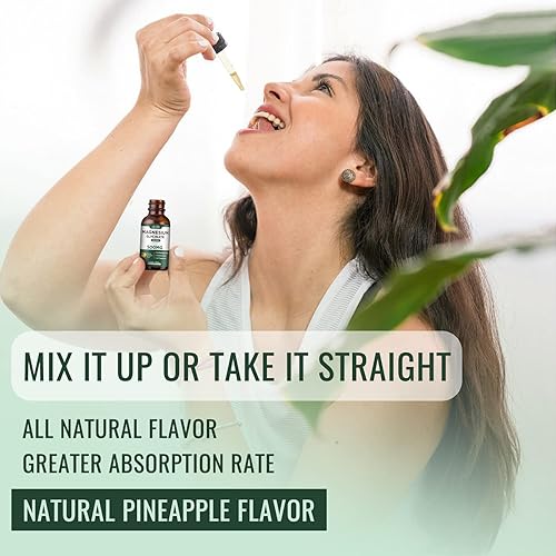 Miniatura 8 de Glicinato de magnesio 500 mg  Gotas de magnesio líquido, Ashwagandha, L - Teanina, Manzanilla - Calma y alivio del estrés, relajación, sueño