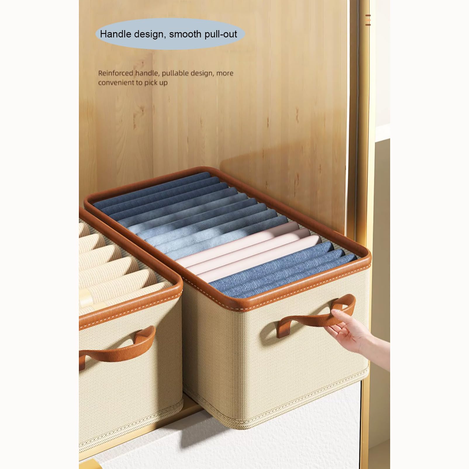 Organizador de Cajones para Ropa, Caja de Almacenamiento de Tela, Cubos Divisores de Armario Plegables para Calcetines, Ropa Interior, Corbatas, Bufandas, Camisas, 4 Uds