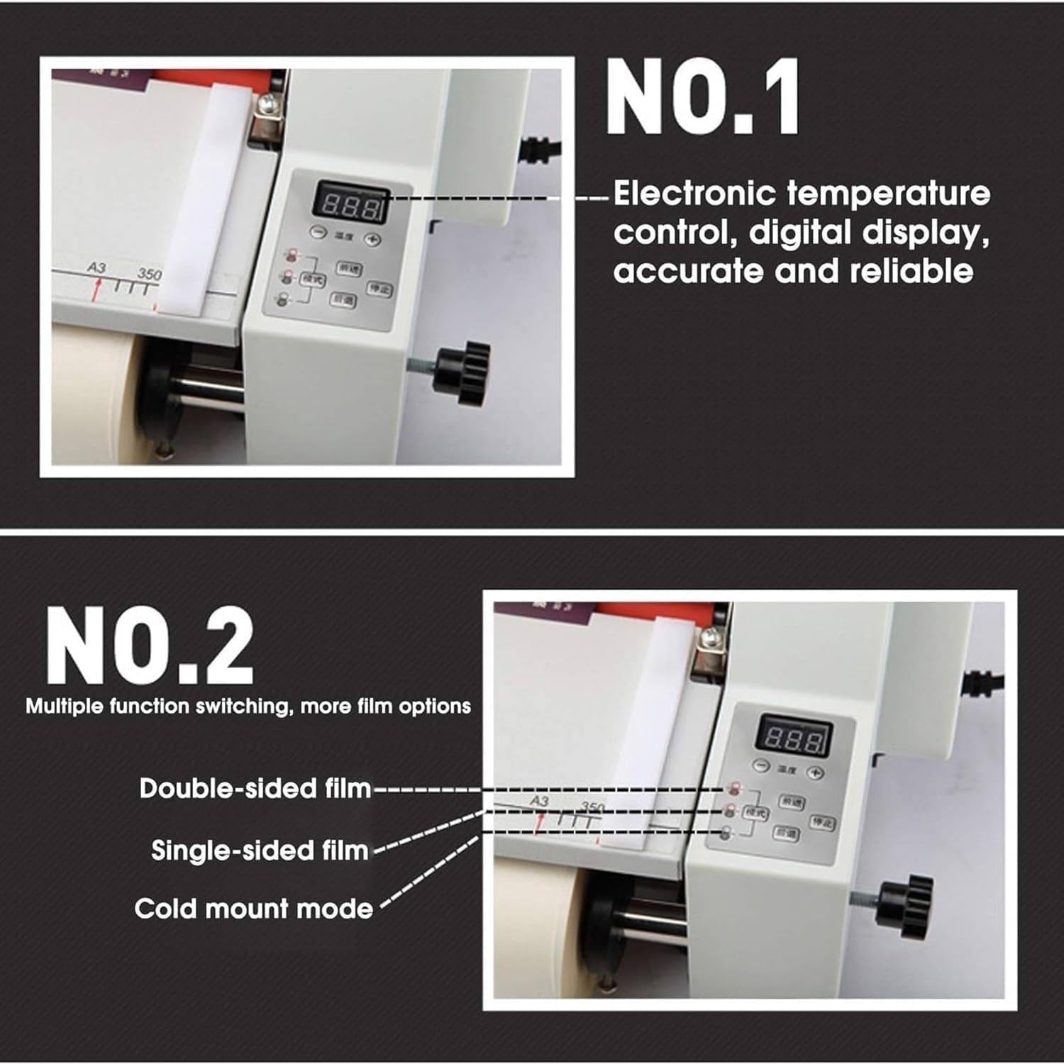 Laminatrice Fotografica Professionale, Macchina Per Laminazione Da 17,7", A Rullo A Caldo E A Freddo, Per La Su Uno O Entrambi I Lati Di Fogli In Formato A2/A3/A4