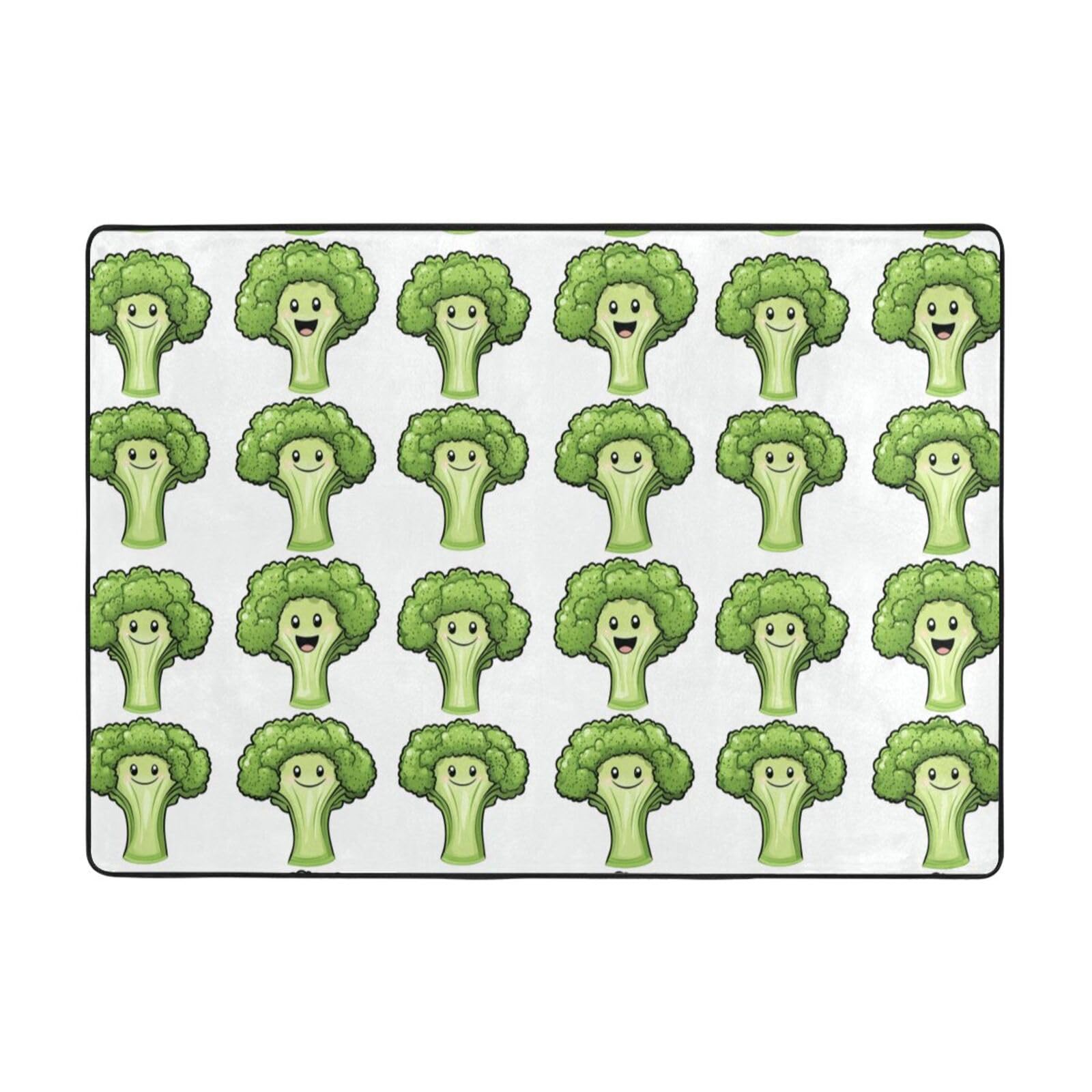 Teppich für Wohnzimmer, niedlicher Cartoon-Blumenkohl-Druck, 12,7 x 17,8 cm, für Schlafzimmer, weich, waschbar, rutschfest, für drinnen und draußen, für Esszimmer, Kinderzimmer, Büro, Dekoration, 203
