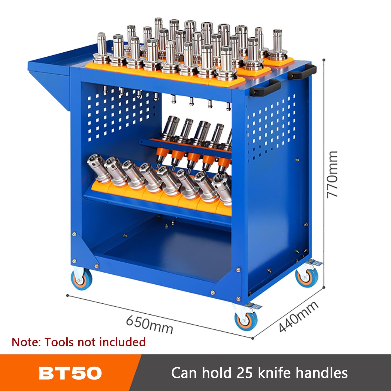 Carro de Herramientas Carro de Almacenamiento de Herramientas CNC móvil BT30 40 50 Carros de Servicio con Ruedas Carro Multifuncional para almacenes Centros de mecanizado(BT50)