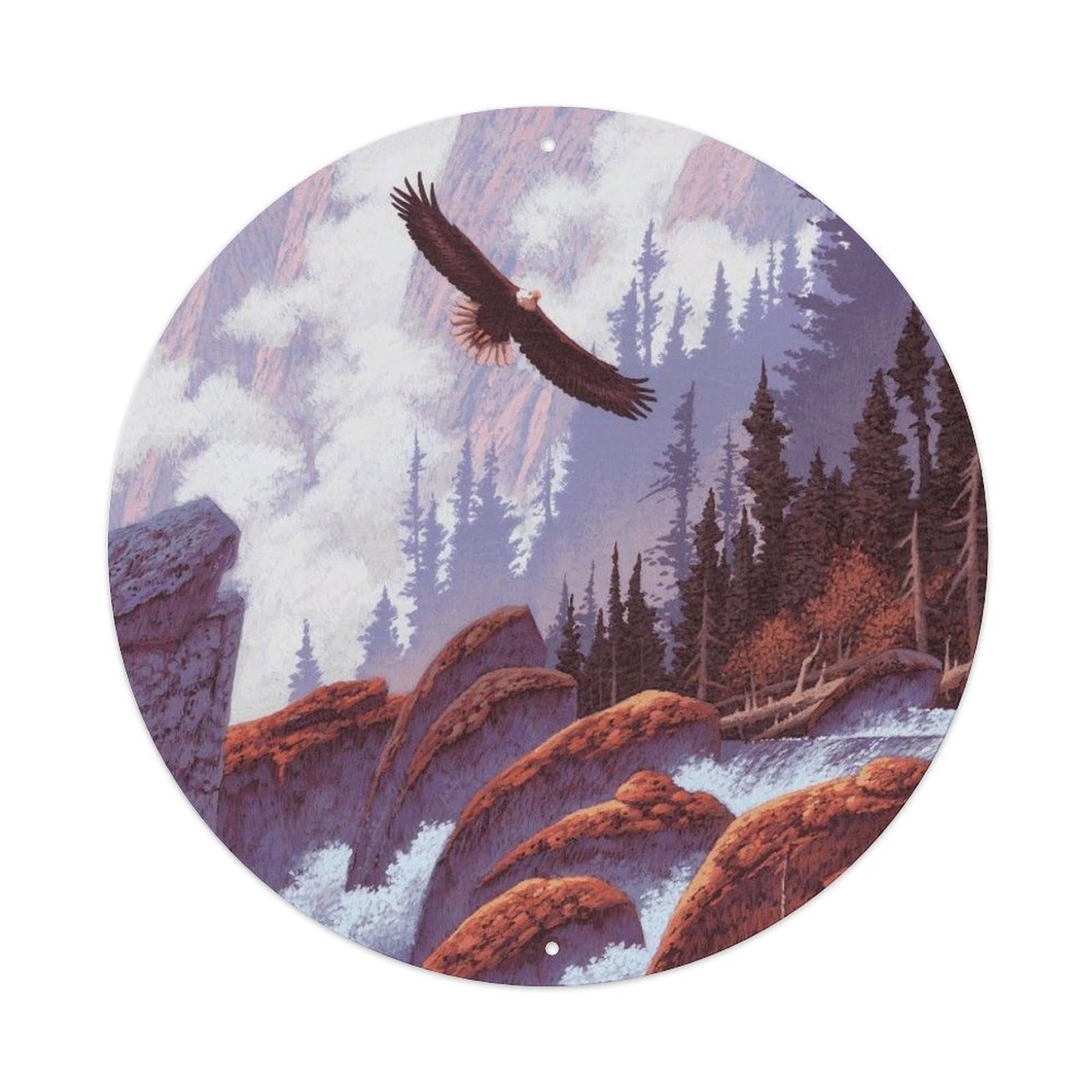 Animals Artwork Flying Eagle Vintage Metal Tin Sign Plaque Wall Decor for Cafe, Club Bar, Office, Garden Metal Poster 8x8Inch