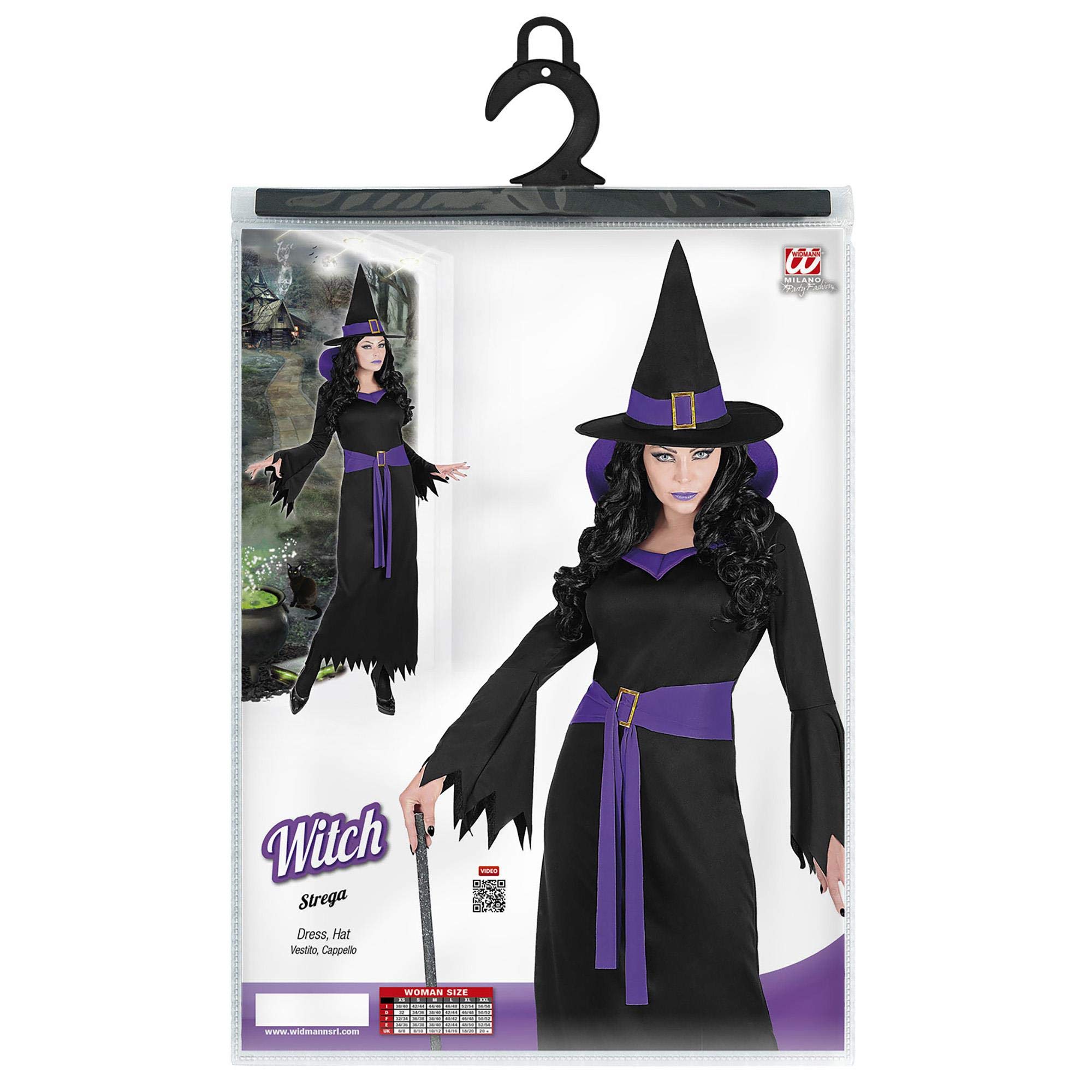 Costume Sorcière Adulte XL - Robe Noire Et Chapeau Magicienne Pour Halloween Et Carnaval