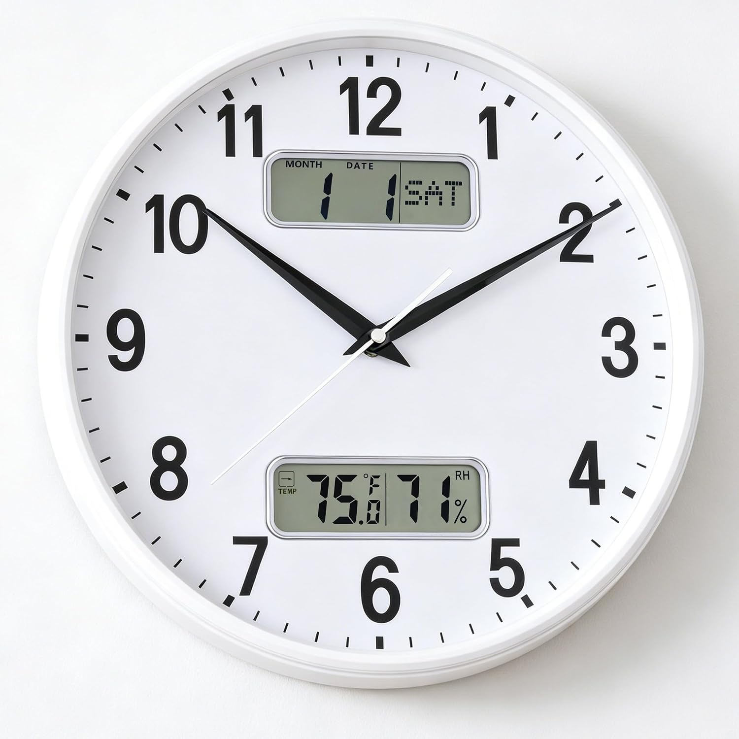 Nbdeal 13-Inch Analog Silent Wall Clock, Brown