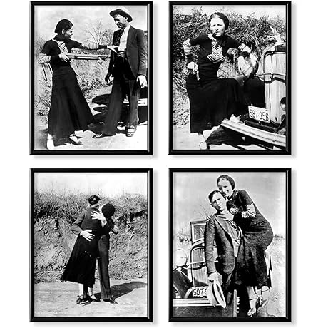 Gangster Poster: Bonnie & Clyde Vintage Wall Art