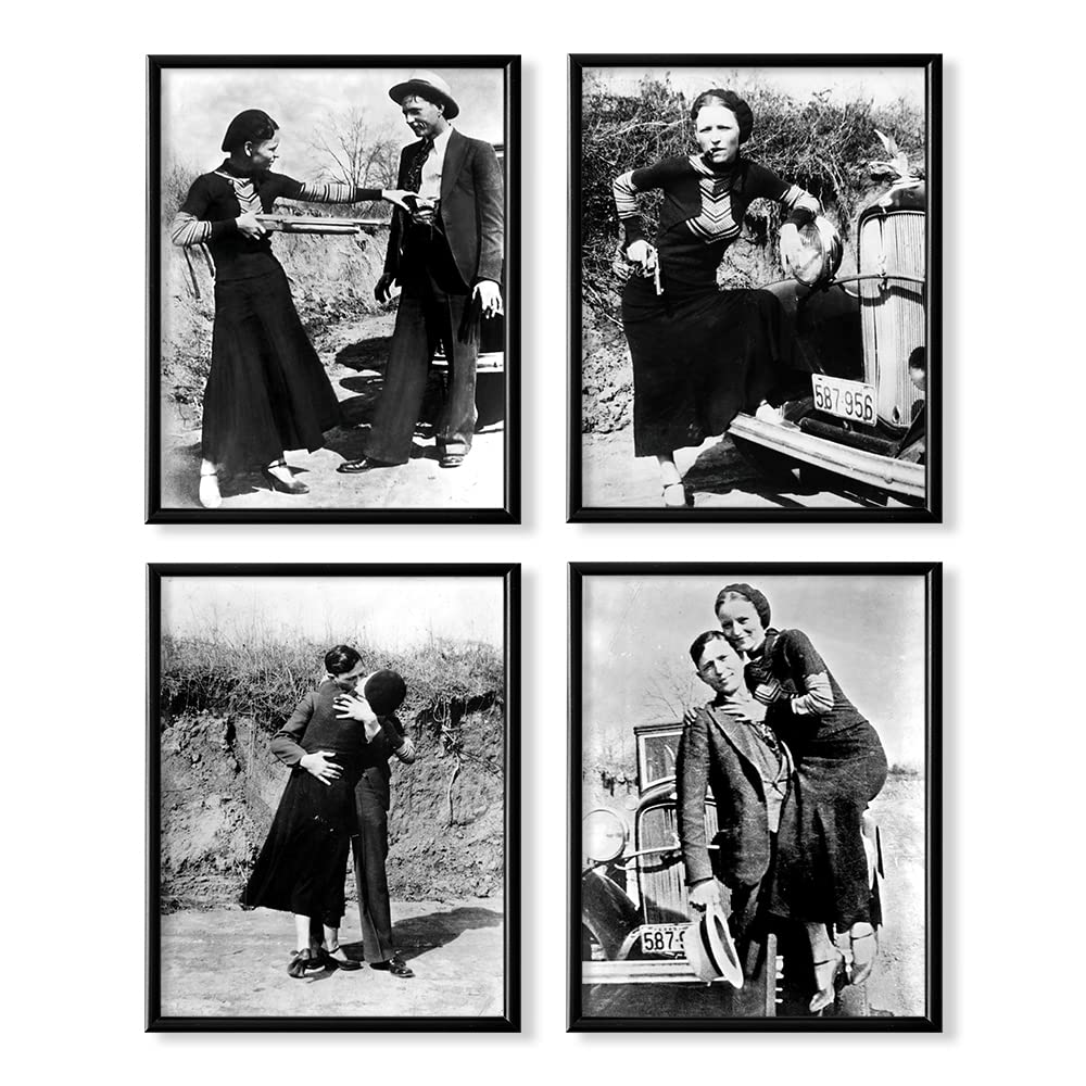 Buy Bonnie and Clyde Pictures for Wall - Vintage Gangster s Wall Decor