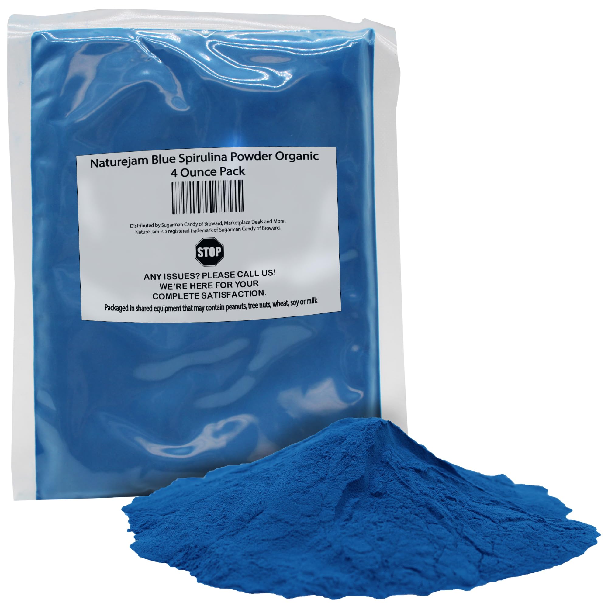 Naturejam Blue Spirulina Powder Organic - Ideal 4 Ounce Pack - Culinary Grade Spirulina Powder Used in Smoothies, Iceream & Frosting - Natural Blue