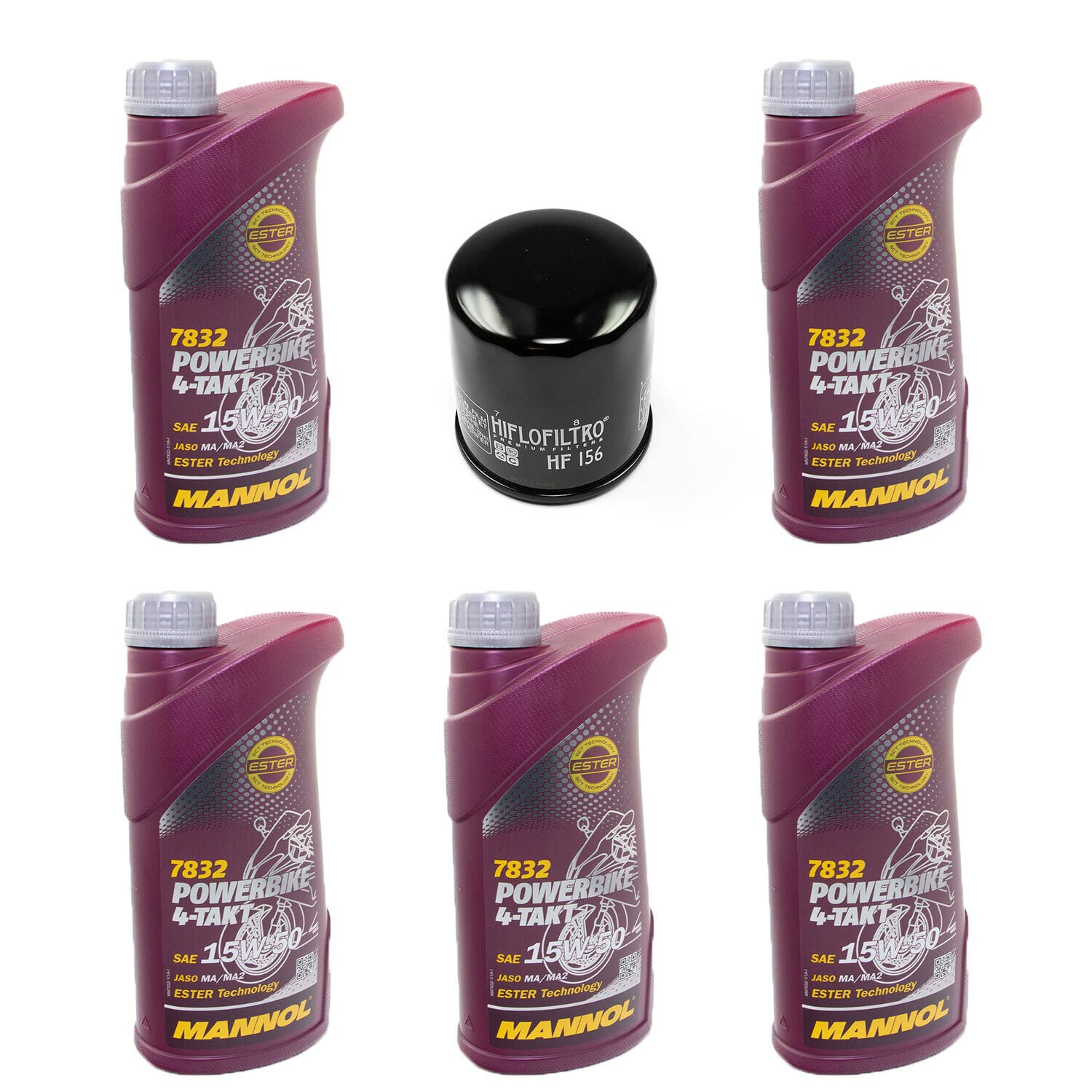 Motoröl Set 15W50 5 Liter + Ölfilter HF156 für KT M