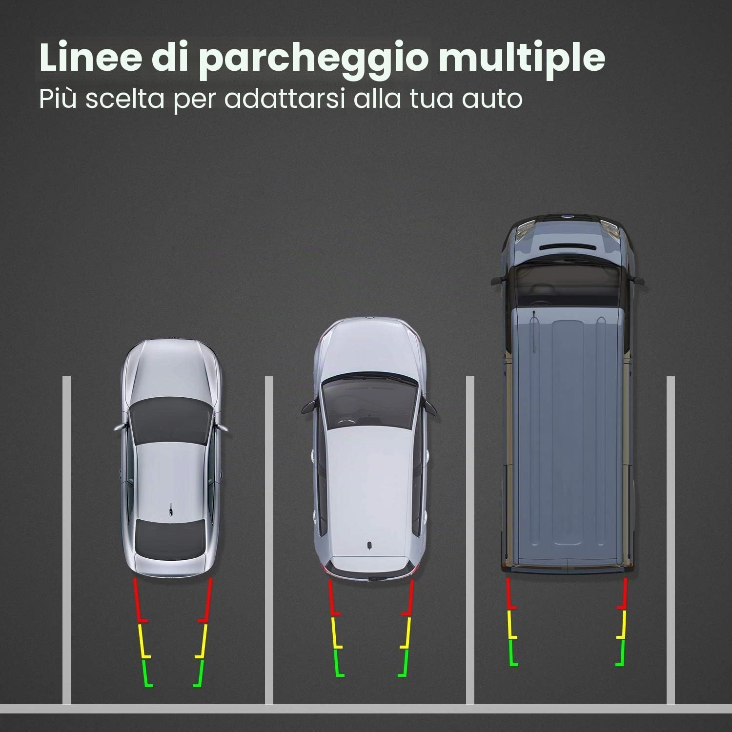 AUTO-VOX W7 Telecamera Retromarcia per Auto con Monitor LCD da 5 '', Assistenza al Parcheggio Senza Fili, Telecamera di Backup, Impermeabile IP68, Visione Notturna Eccellente