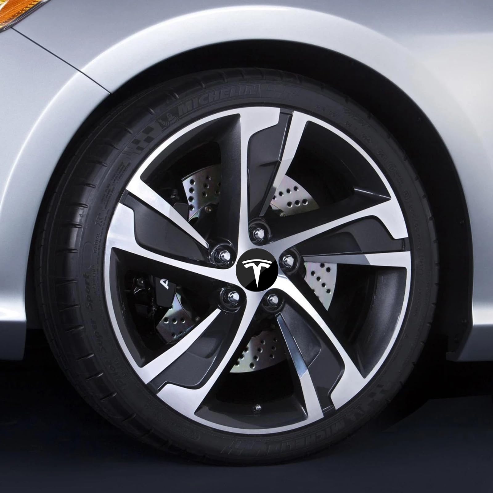 Juego de tapacubos Tesla LEKEFETO Center para Model 3 y Y, Accesorios, tuercas de rueda con logo Tesla