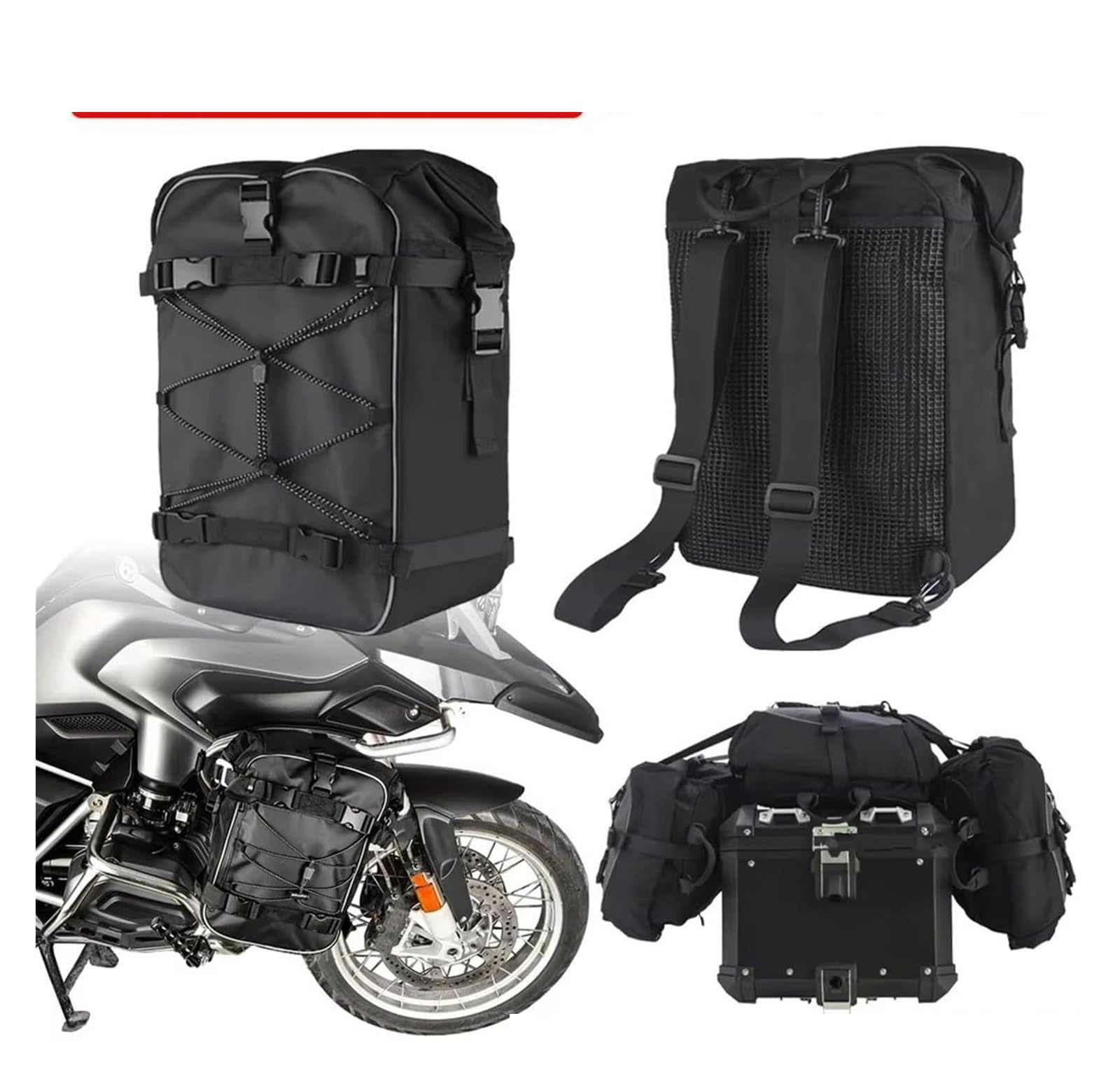 Moto Paraurti Borsa per BMW per R1200GS per R1250GS per F750GS per F850GS per CB500X per CRF1000L Borsa da Moto Zaino Laterale Paraurti Bagaglio Sella(30L)
