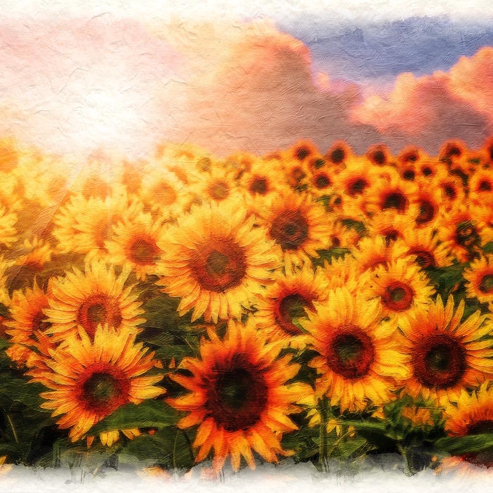 水晶絵 ひまわり 風景画 風景 アート 額縁 アートパネル 向日葵 立体