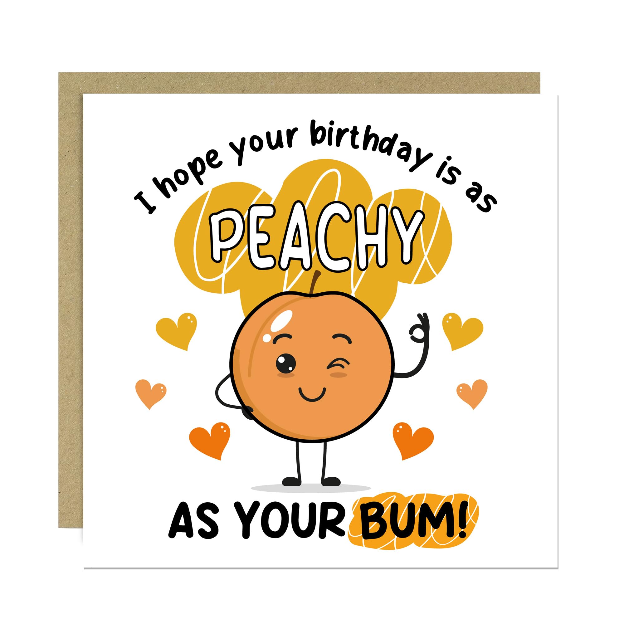 RED OCEAN Peachy As Your Bum- Funny Birthday Card For Girlfriend Wife Love Romantic Birthday Cards, Girlfriend Wife Anniversary Novelty Joke