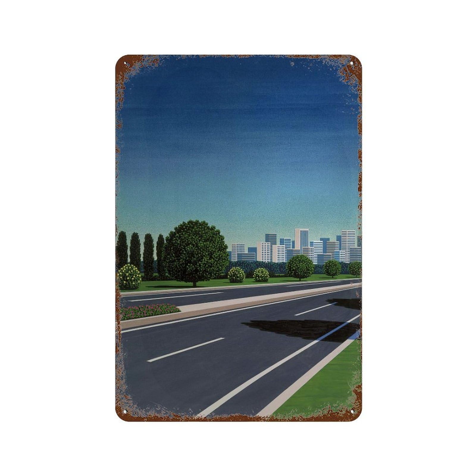 xiaoxiaoshen City Road. Hiroshi Nagai Japanese Pop Wall Decor Art Metal Tin Poster Modern Home Decor Art Home Bar Shop Decorations Vintage Sign 30x20cm