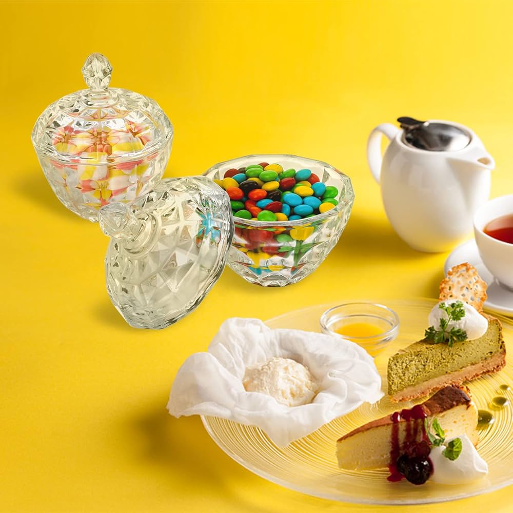 Amazon.co.jp: Fasmov キャンディディッシュ 蓋付き 装飾