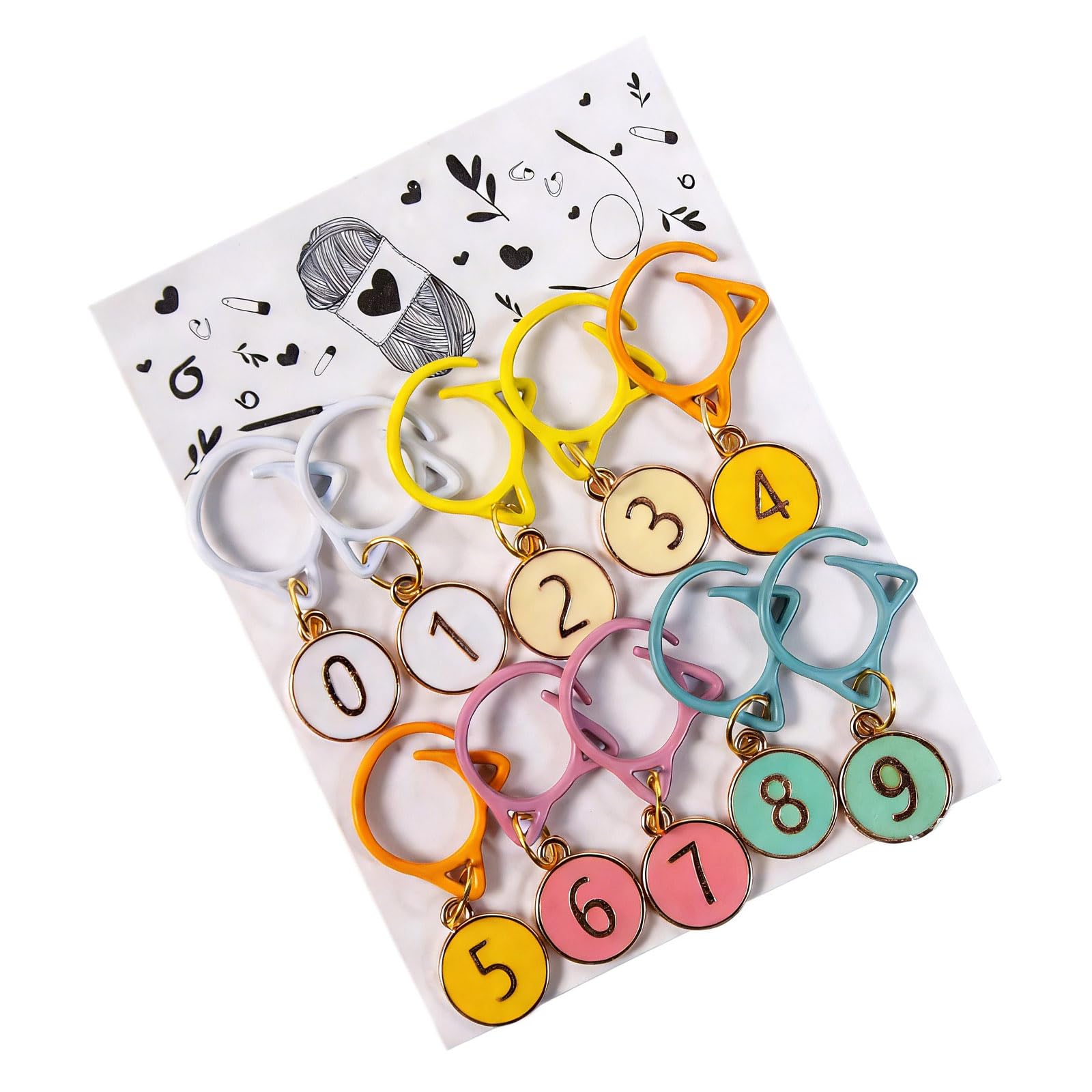 EXQIOUR Of 10 Piece Sewing Needle Thread Markers Smooth Texture Design Ensures Tangleless Use During Flat Round Number Stitching Marker with Lobster Clasp