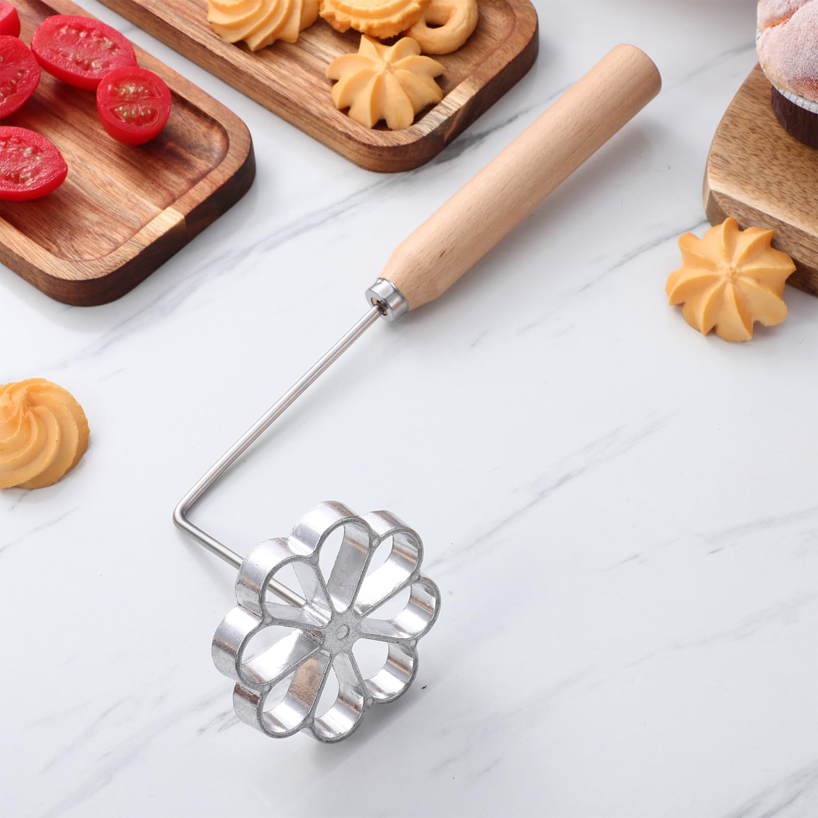 Stampo Resistente di Manico Lega a Bunuelos in e Alluminio con Usare Forma di Fiore Facile da Decorativi Dolci Fatti Casa e Biscotti