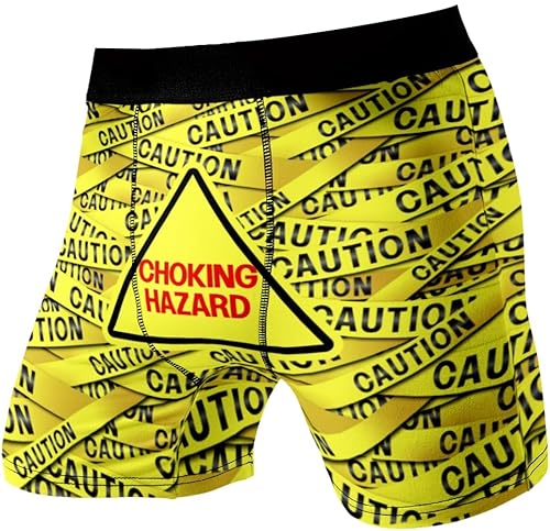 Choking Hazard Funny Boxer Briefs - Novelty Boxers, Humorous Underwear, Gag Gifts for Men - XLarge