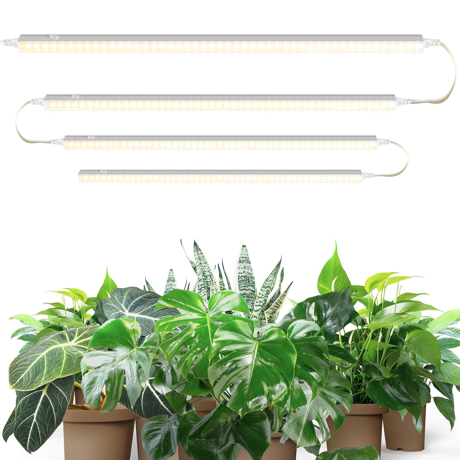 Barrina T5 2FT Grow Lights for Indoor Plants Yellow Full Spectrum Sunlight, 40W(4 x 10W), LED Plant Lamps with On/Off Switch