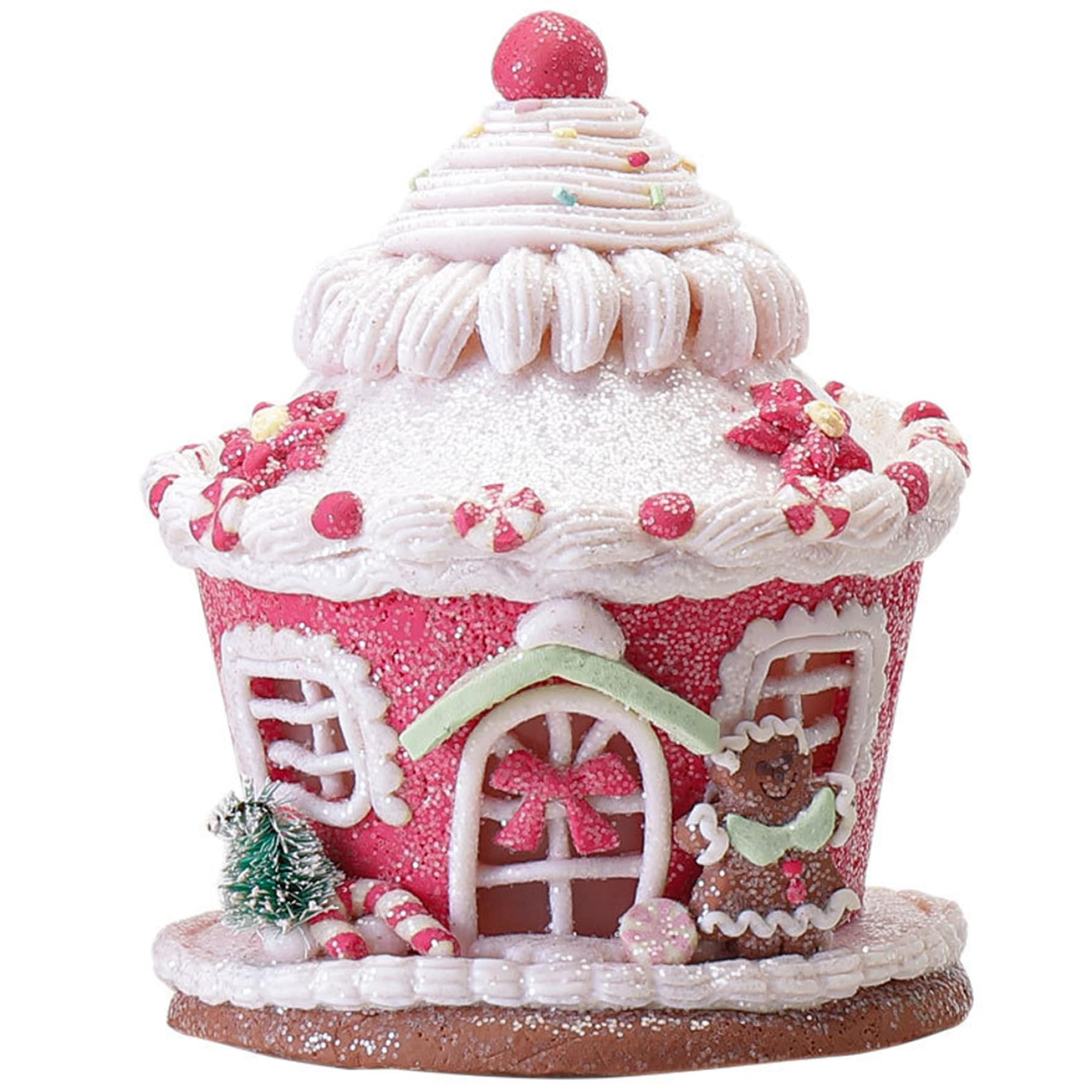 KUYYFDS Gingerbread House Light Up Vibrant Cartoon Christmas Gingerbread House Decor Gingerbread Christmas Decorations for Tabletop Showcase Decor, No Battery, Style2