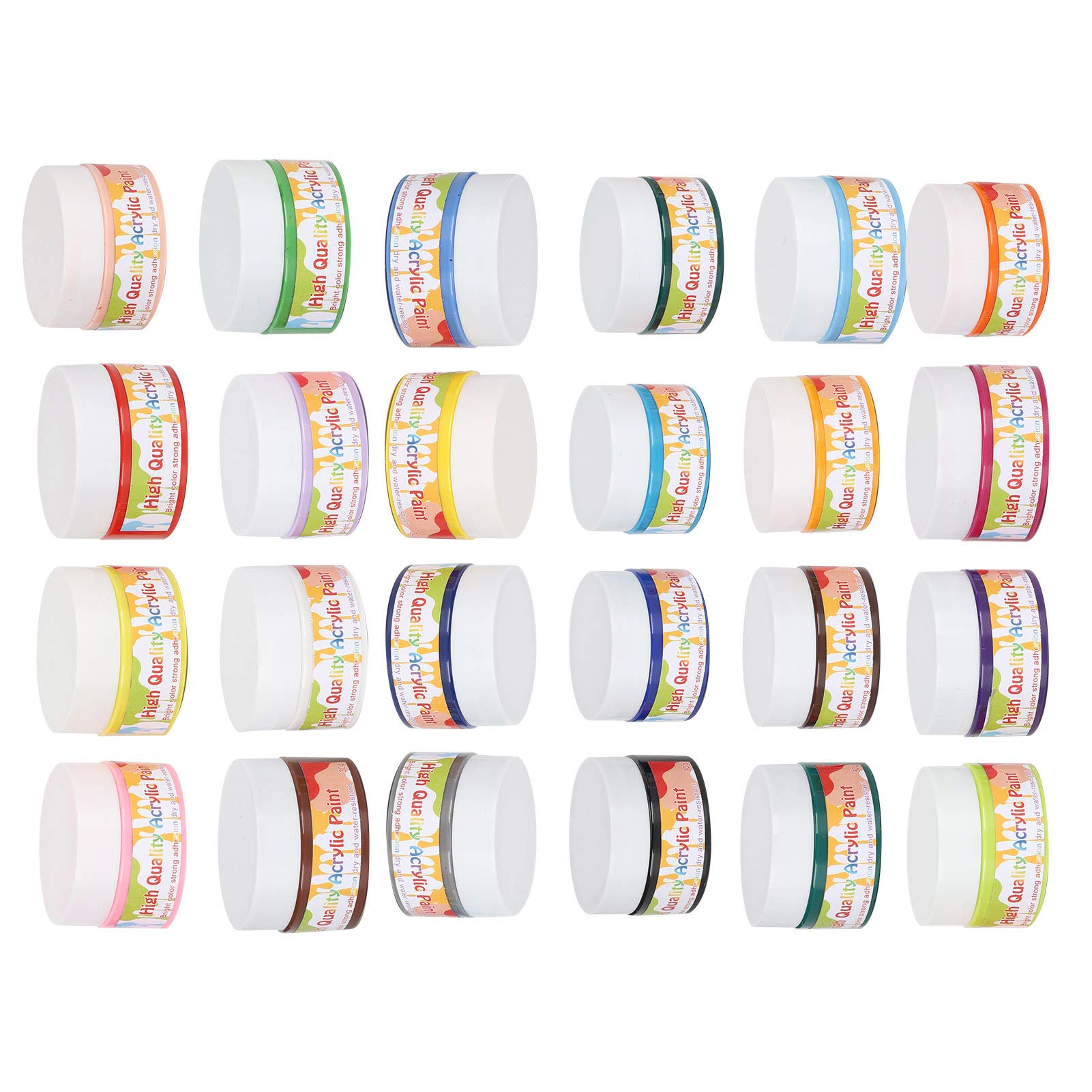 Professionelles Acrylfarben-Set mit 24 Farben, Künstler-Malpigment für DIY-Zeichnung, Wandfarbe mit leuchtenden Farben und cremiger Konsistenz, schnell trocknend für Stoff, Holz,