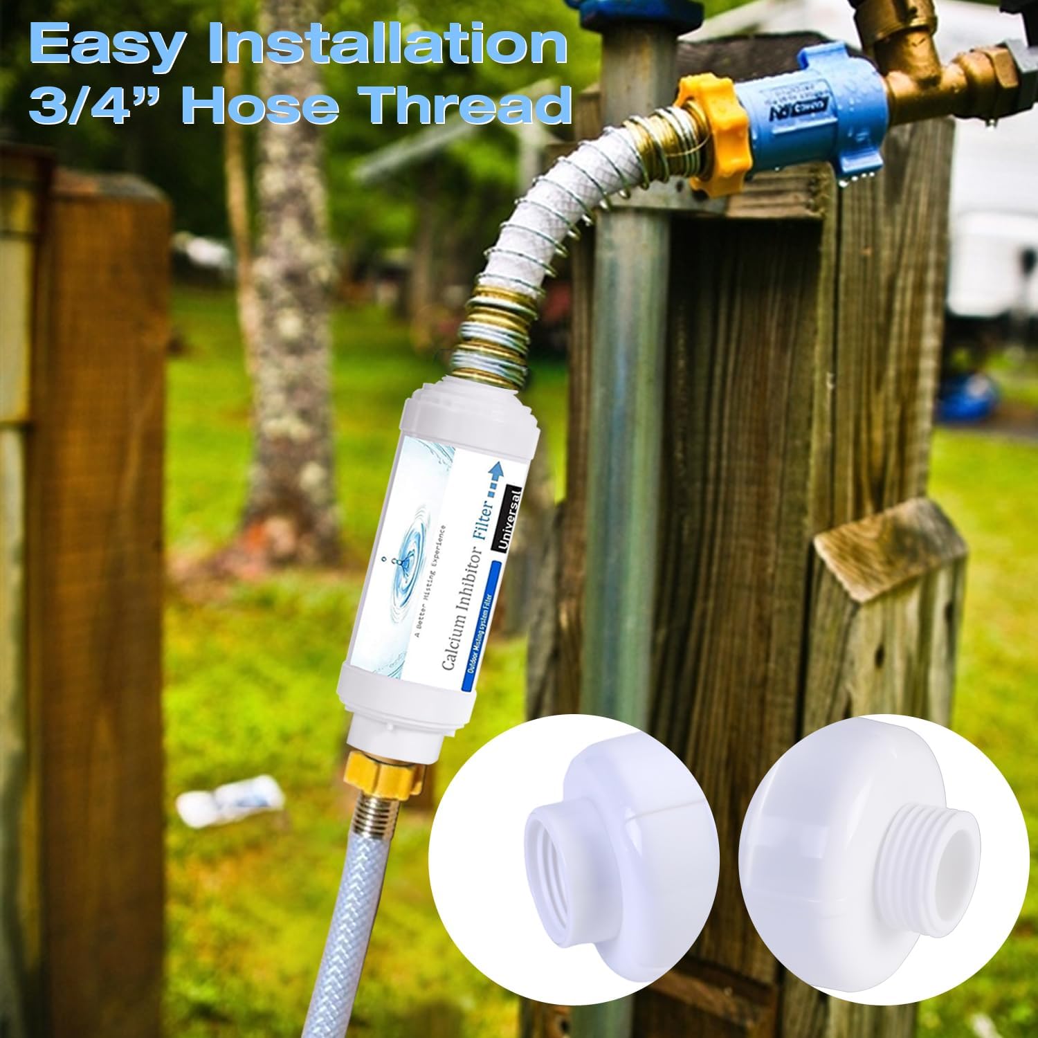 Misting System Calcium Inhibitor Filter for Patio Misters NSF Certification Inline Water Soften Filter Effectively Reduce Hardness Spots, Soften Water, Upgraded Formula (Pack of 2)