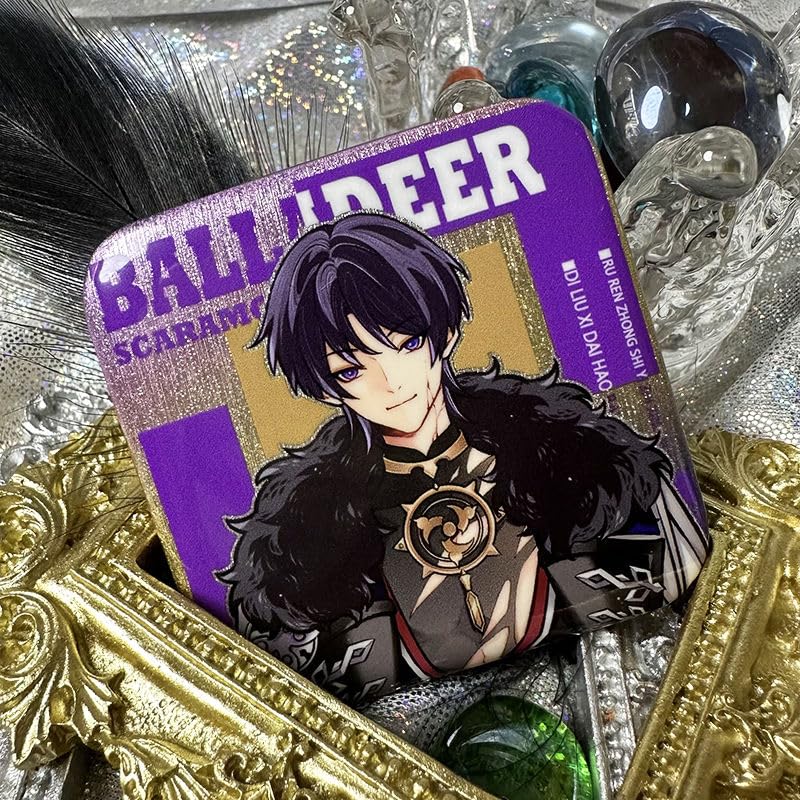 原神　アルレッキーノ　召使　スクエア　缶バッジ 原神」 テーマシリーズスクエア型缶バッジ アルレッキーノ