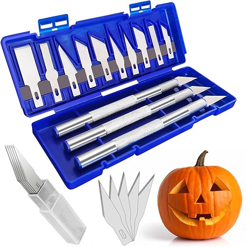 Miniatura 2 de Juego de 21 cuchillos de precisión para manualidades, cuchillos afilados para álbumes de recortes, plantilla, modelado de arte, escultura, cuero de