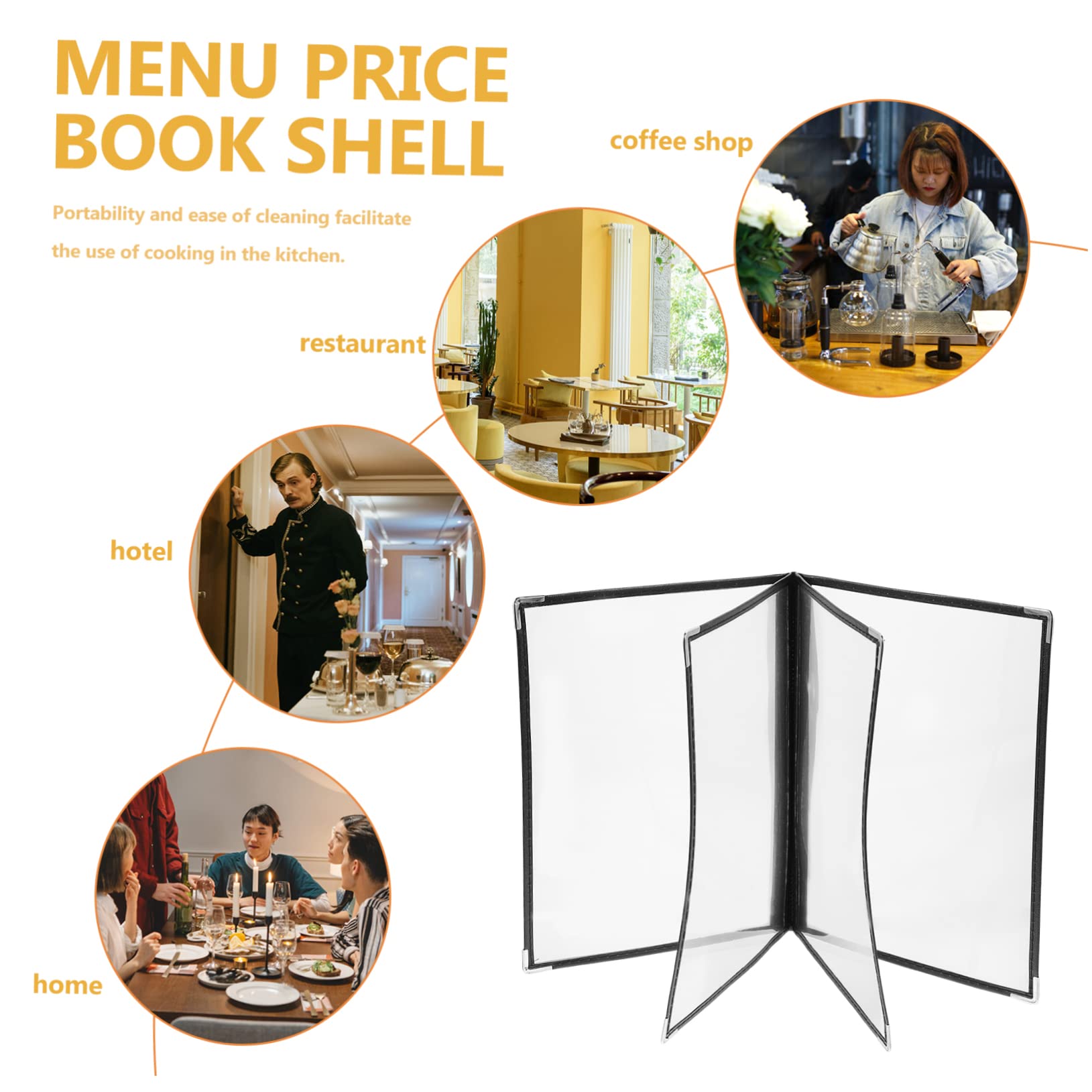 MUSISALY 1pc Recipe Folder Display De Menus Menu Covers 12 Page Menu Covers 6 Page Brochure Holder Exquisite Restaurant Folder Bar Store Record Wall Holder Restaraunt Menu PVC Transparent
