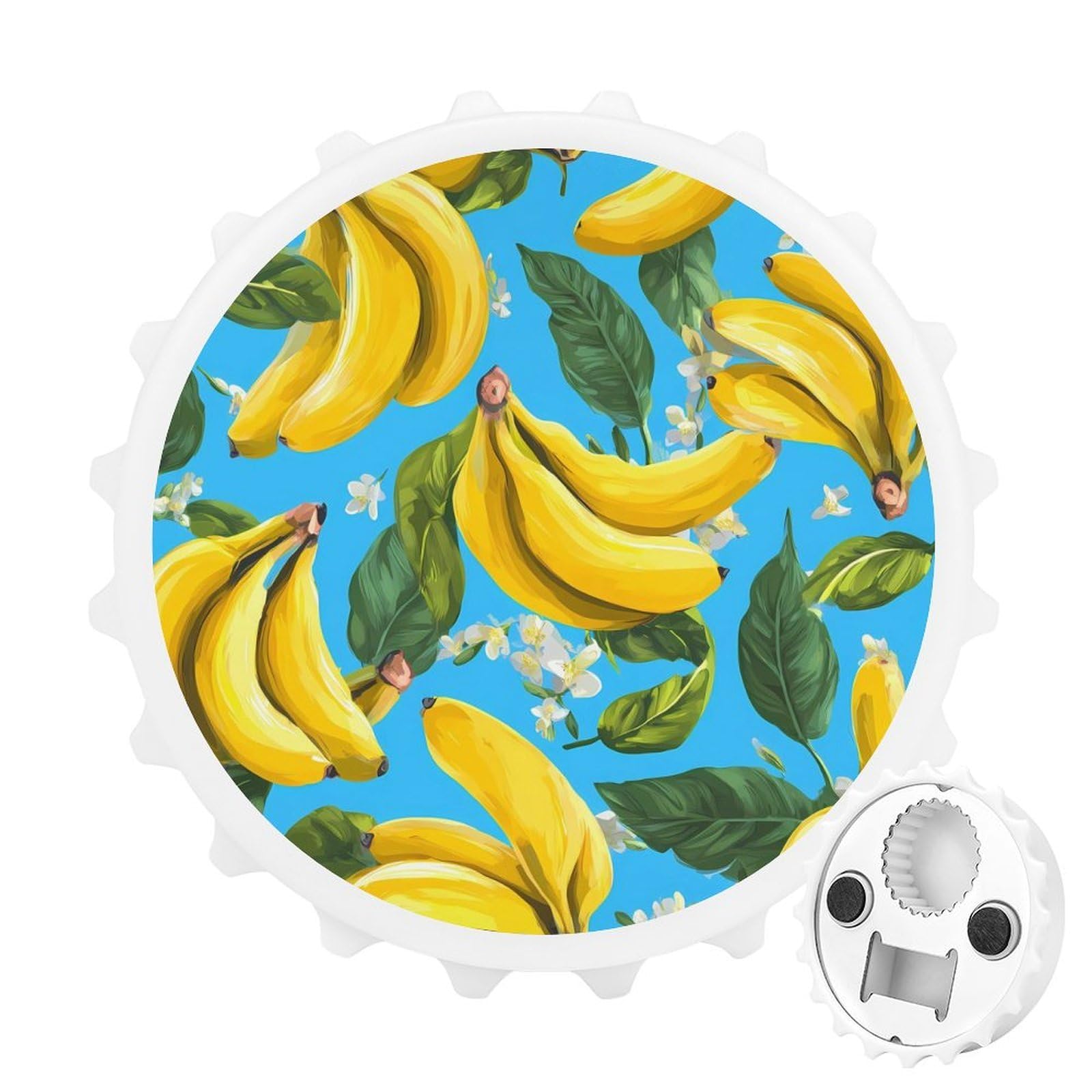 Bananas Floral Leaves Magnetic Bottle Opener Refrigerator Magnet Fridge Magnets Kitchen Supplies