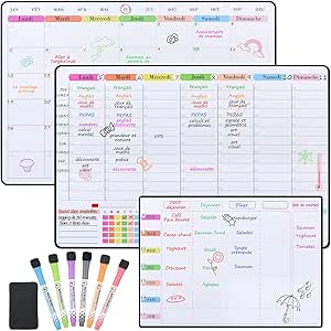 Pense Bete Calendrier Magnetique Frigo Cuisine Tableau D'affichage Magnétique Planificateur