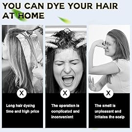 IIIMEIDU Dark Brown Hair Dye Shampoo for Gray Hair, 3 in 1 Herbal Ingredients Natural Shampoo Hair Dye for Women Men, Grey Coverage 500ml