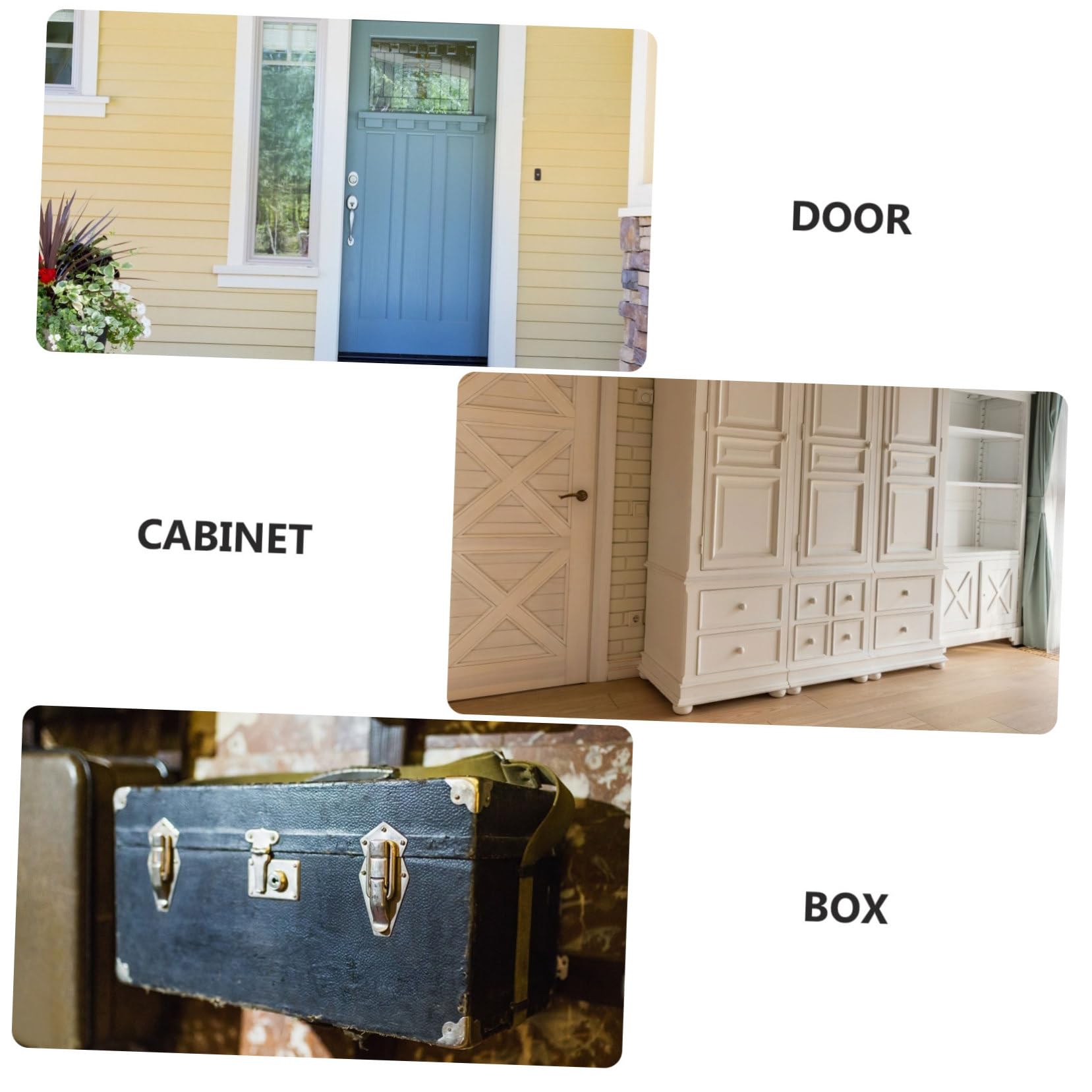 Yardenfun 1 Set Lock Door Hasp Latch Lock Hasp Lock Door Lock Latch Cabinet Safety Locks Cabinet Door Lock Safety Hasp Latch Drawer Locks Padlock Staple for Door Padlocks Silver Zinc Alloy