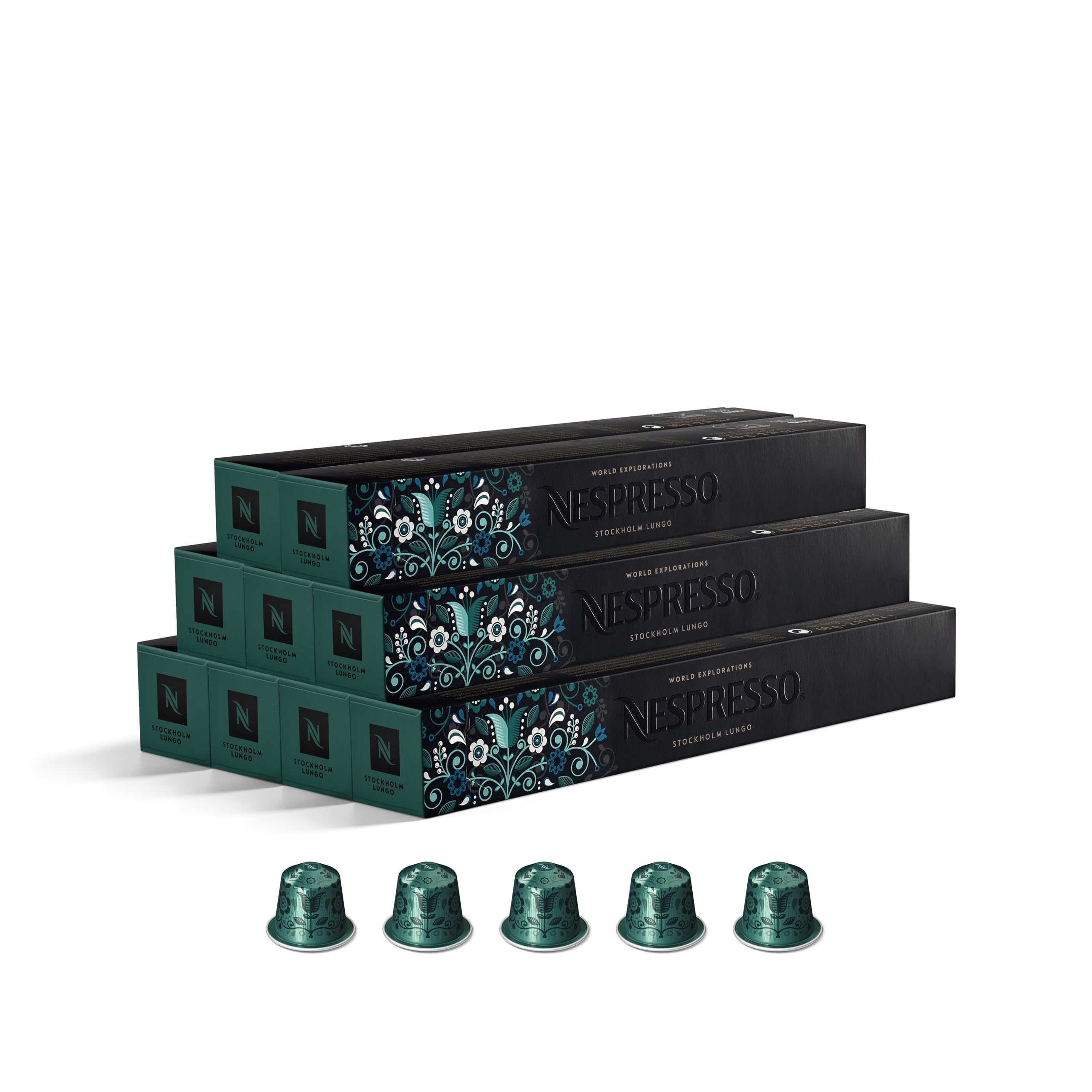 Nespresso Original Coffee Pods, Pack of 90 Stockholm Lungo