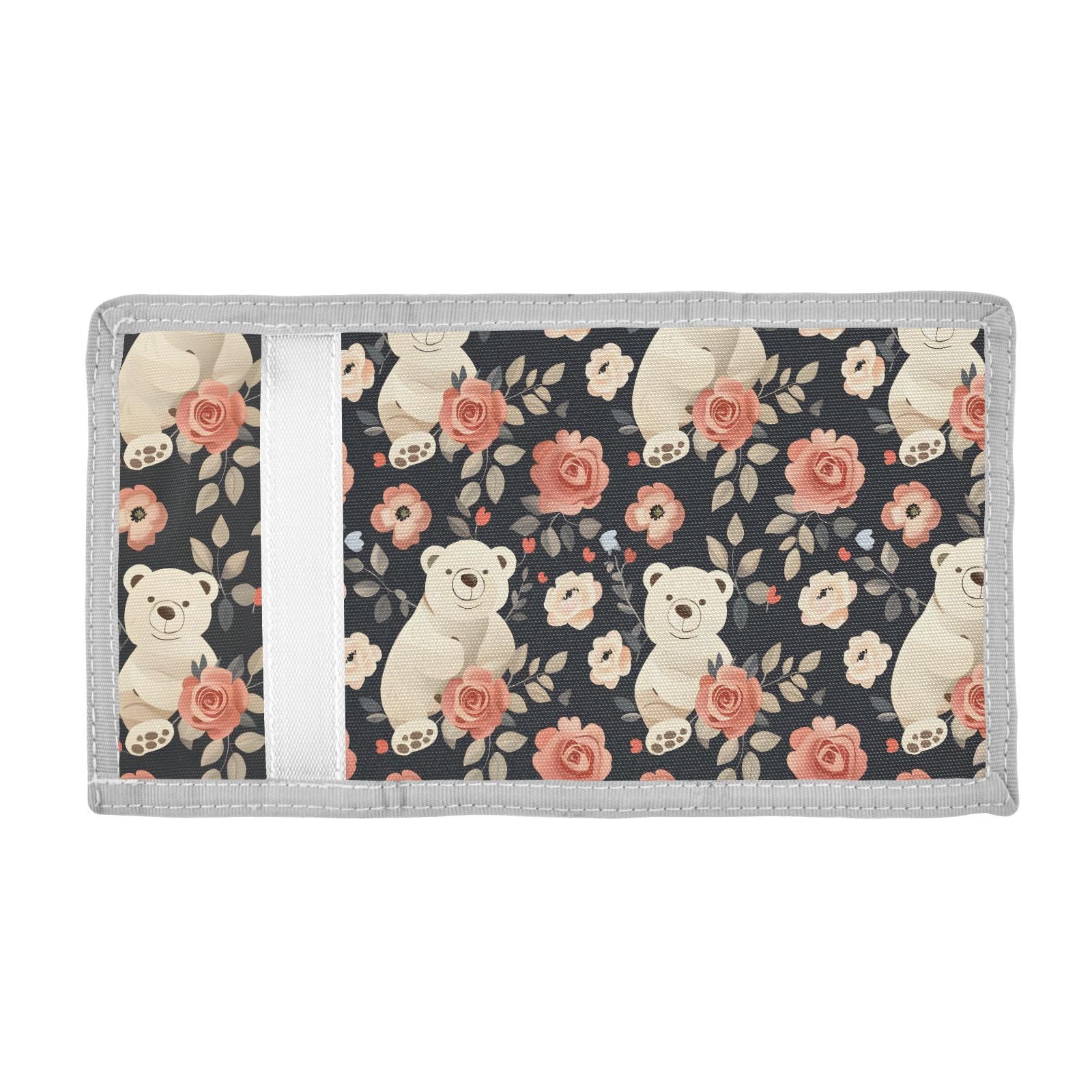 ALAZA Kids Wallets for Boys Girls Toddler Trifold Wallet Children Small Bears Roses with Zipper Coin Pocket