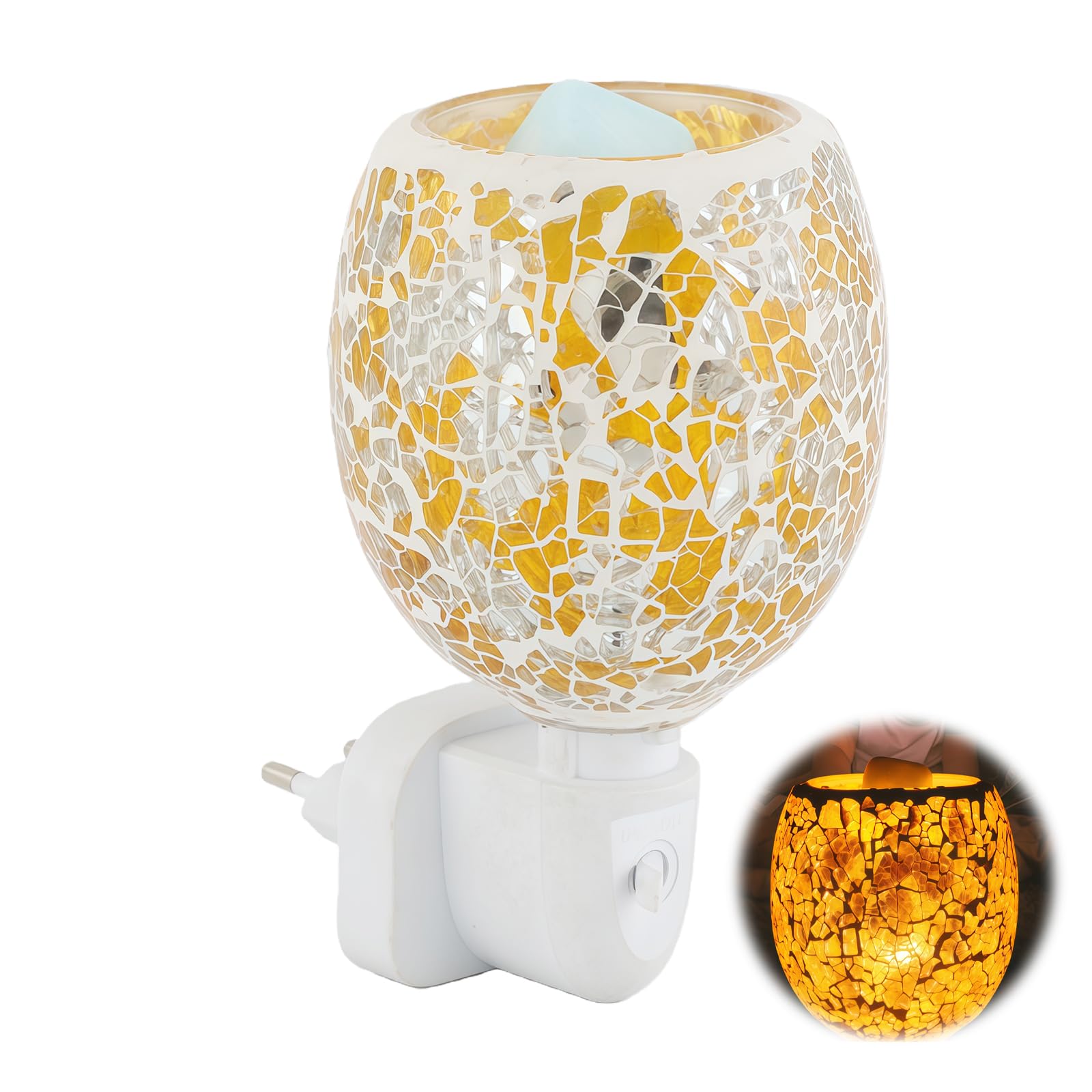 SUNOYA Elektryczna lampa zapachowa, lampa zapachowa, lampa zapachowa, gniazdko, lampa zapachowa do wosku zapachowego, gniazdko do sypialni, salonu, joga (pomarańczowa)