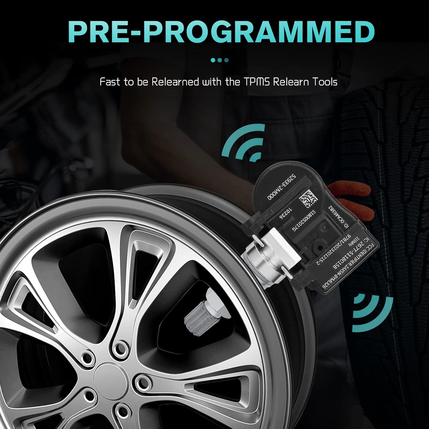 529332M000 TPMS Tire Pressure Monitoring Sensor for Kia Cadenza Forte Optima Sorento Soul, Hyundai Accent Sonata Elantra GT Genesis Coupe, Mitsubishi i-MiEV Lancer Mirage Outlander RVR