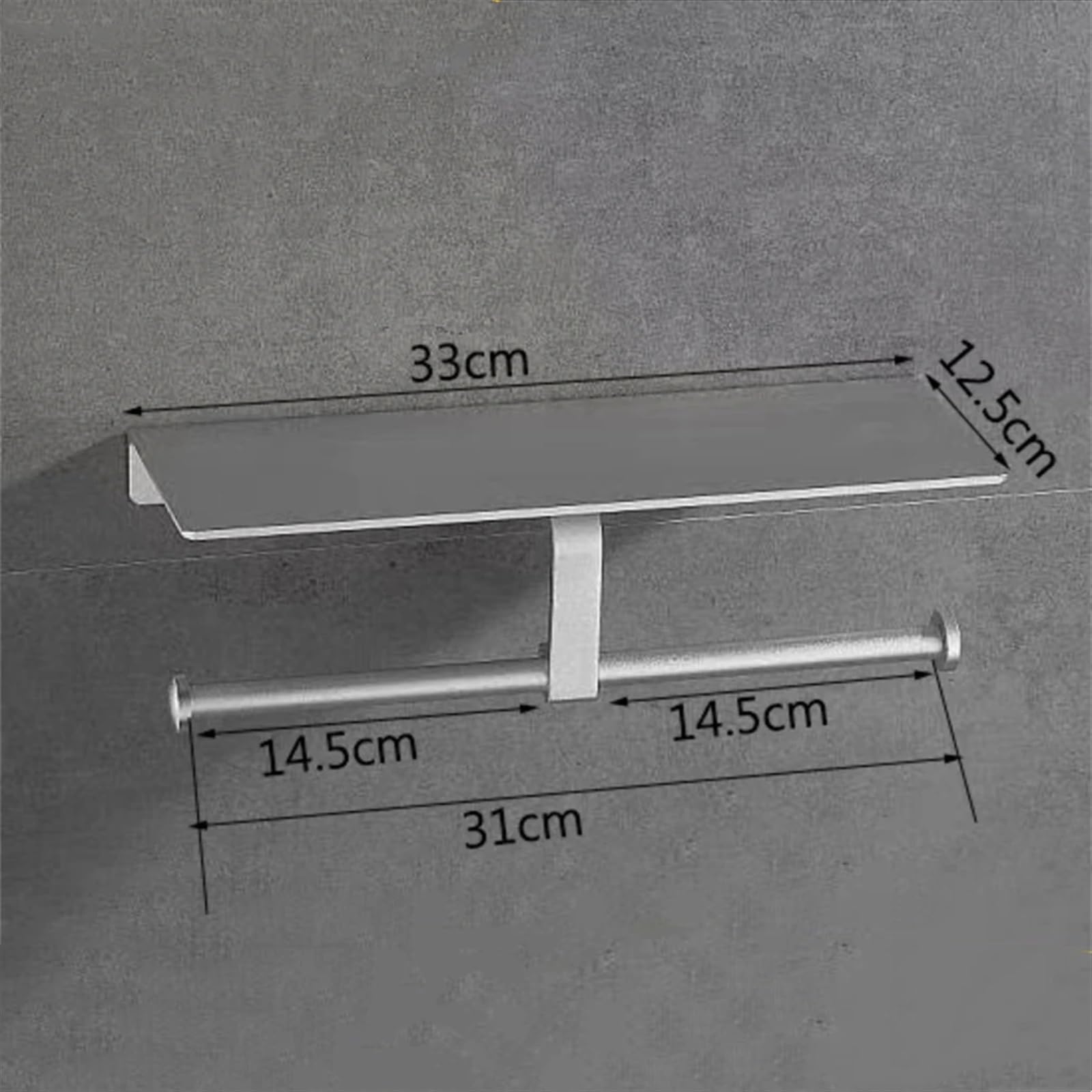 Paper Towel Holder Estante de Papel tisú, Soporte Aluminio Plateado/Negro, Gancho Doble Cara, Estante Almacenamiento, toallero higiénico for baño Cocina(Black 2 Nail-Free)