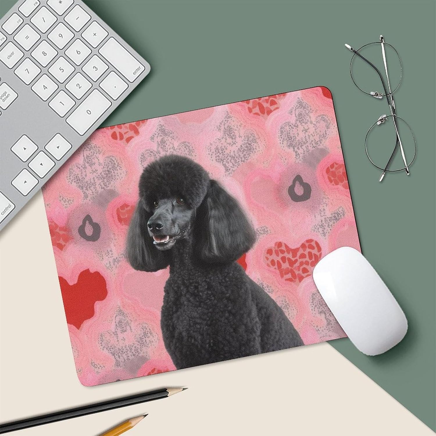 Poodles Dogs Square Mouse Pads Non-Slip Rubber Base Mouse Mat Cute Mousepad Funny Computer Desk Accessories for Office Home Gaming Work 25 * 30cm image 5