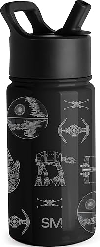 Miniatura 1 de Simple Modern - Botella de agua para niños con diseño de Star Wars para niños, vaso reutilizable con tapa con pajilla, vaso térmico, con aislamiento