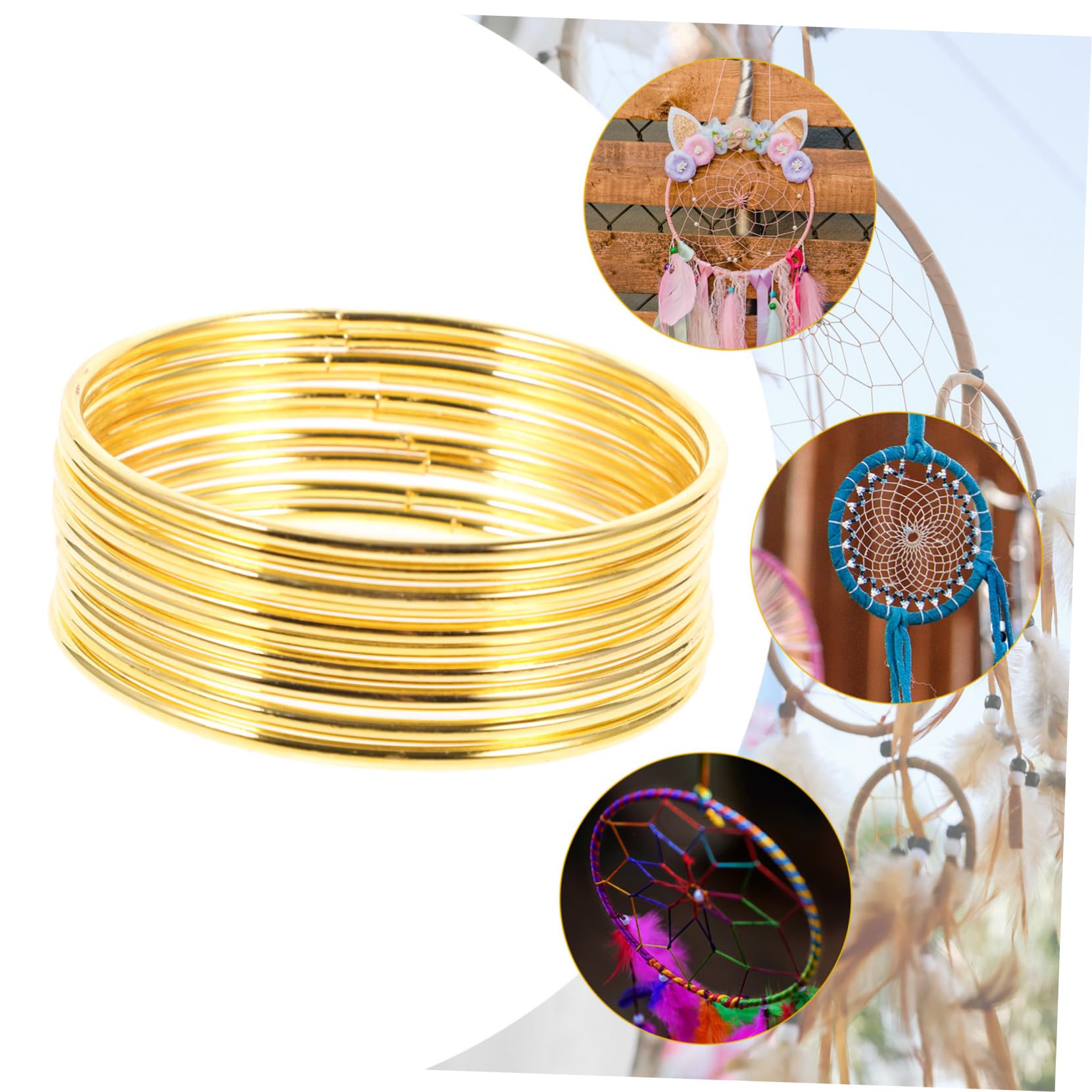 Aros Metálicos Dorados de Hierro 80mm, 10 Piezas para Atrapasueños DIY