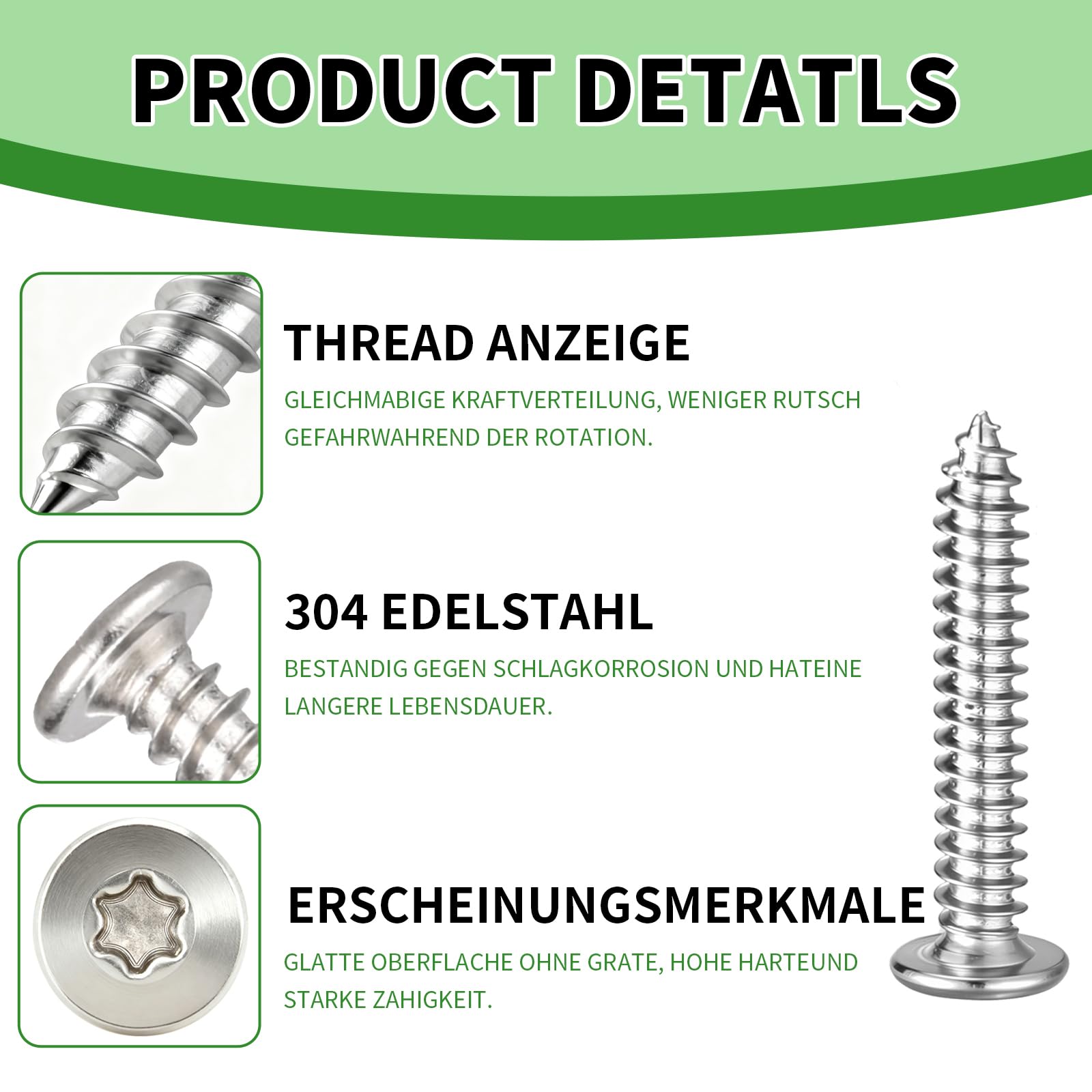 100 Stuks Roestvrijstalen Houtschroeven M3x16 Mm – Platte Kop, Torx, 304 Staal, Zelfborend!