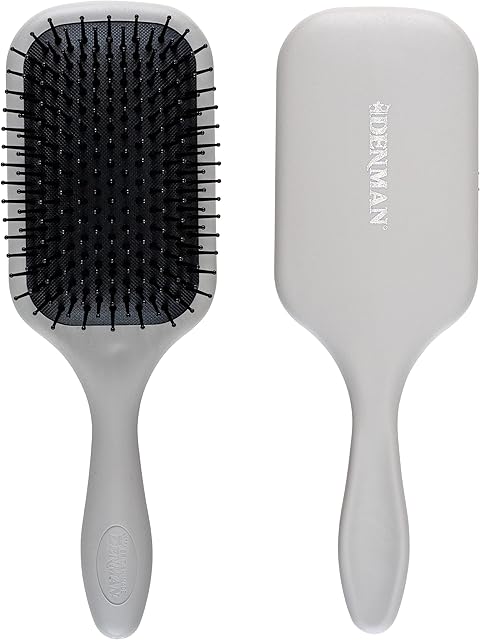 Denman (Arctic Grey) Large Paddle Cushion Hair Brush for Blow Drying & Detangling - Comfortable Styling, Straightening & Smoothing - For Women and Men, D83